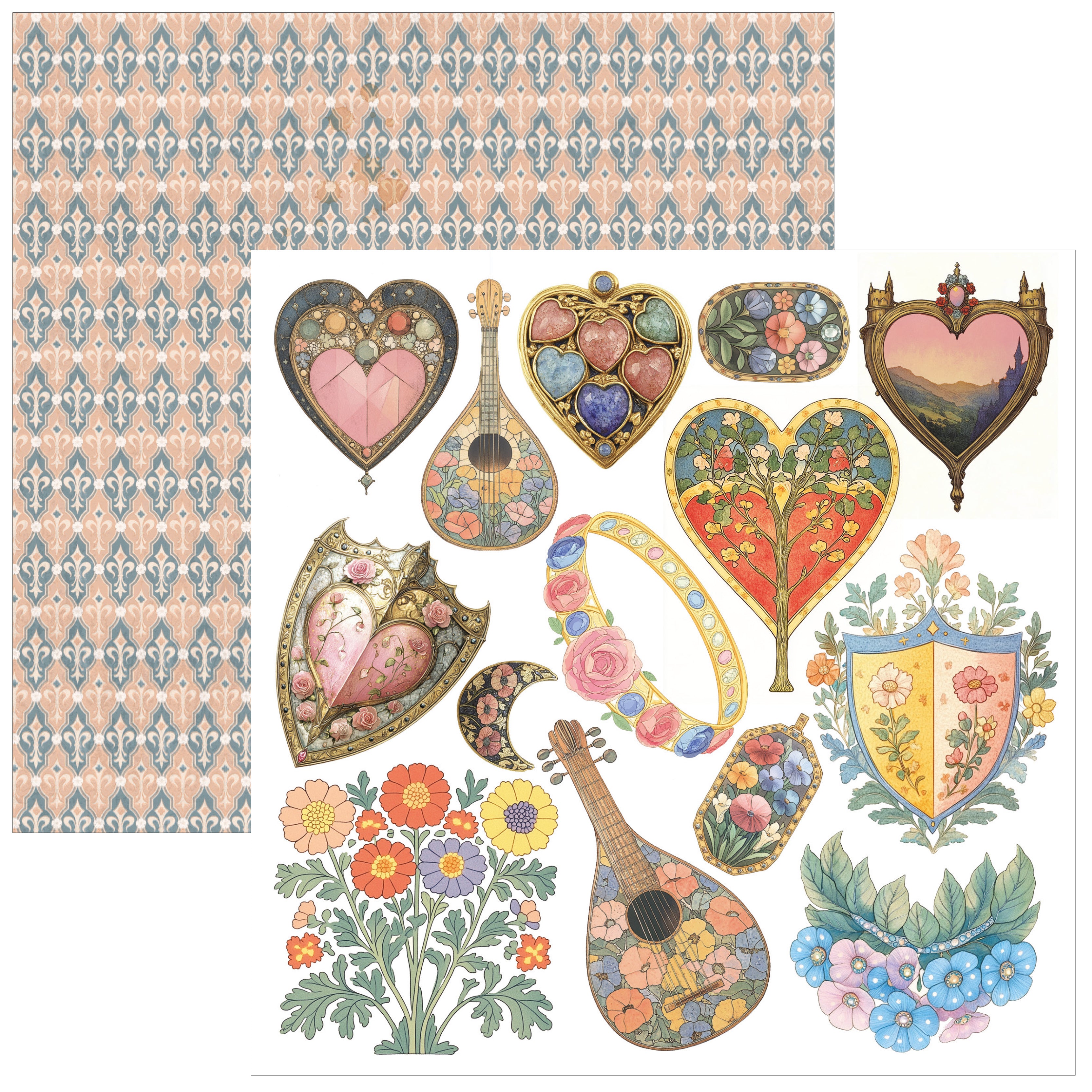 Courtly Love Fussy Cut Pad 6"x6" 24/Pkg