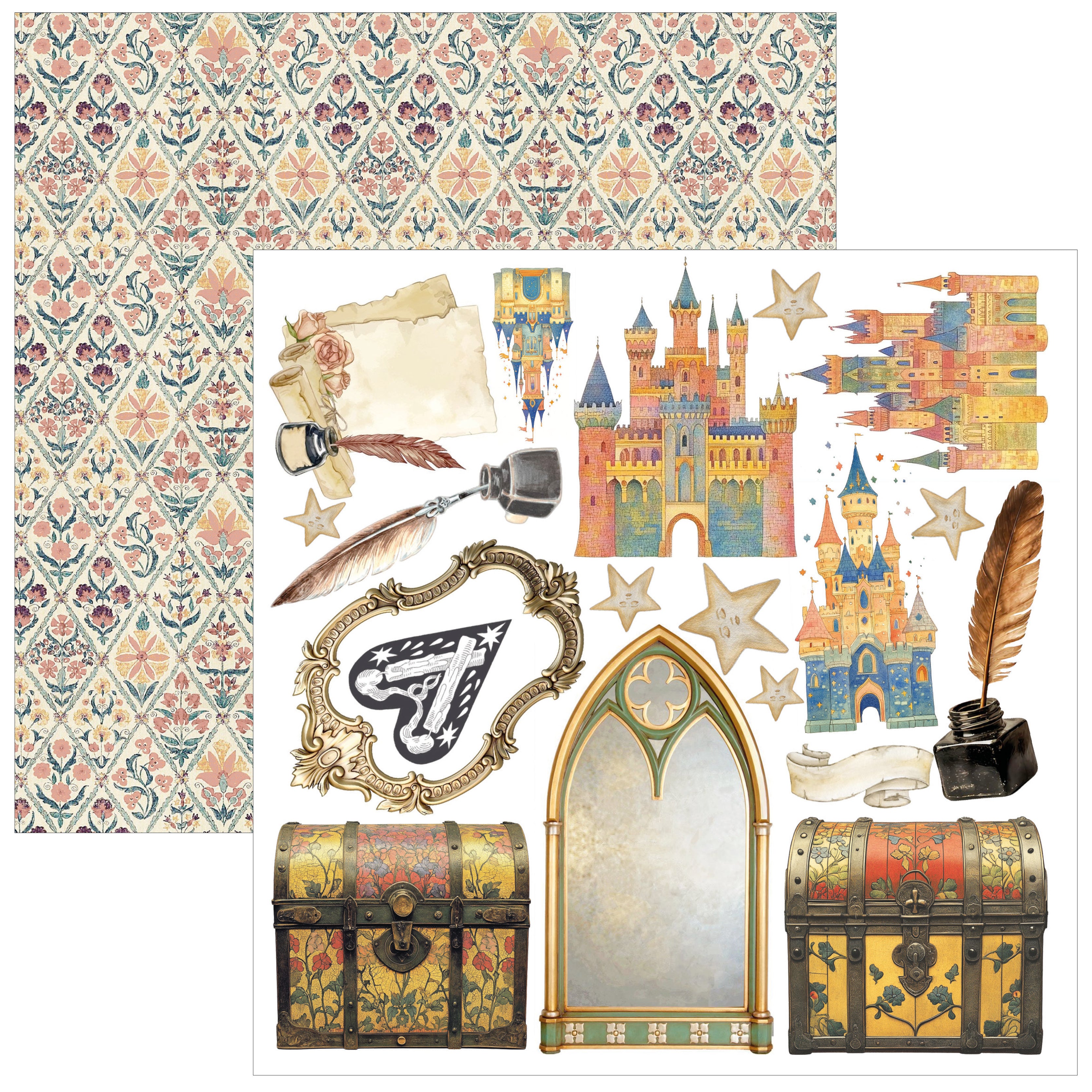 Courtly Love Fussy Cut Pad 6"x6" 24/Pkg