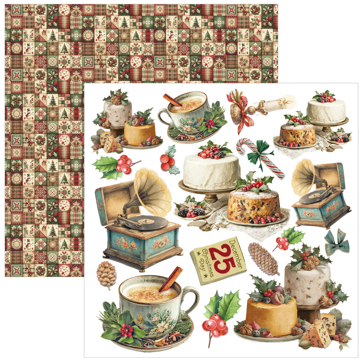 Merry & Bright Fussy Cut Pad 6"x6" 24/Pkg