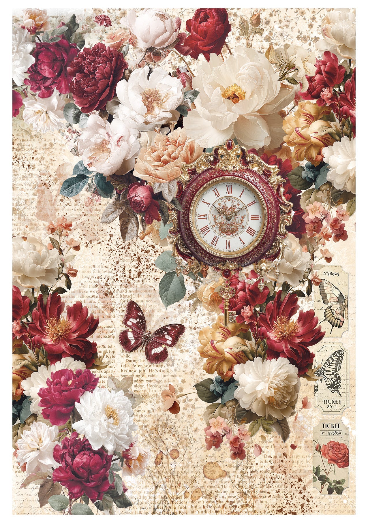 Rice Paper A4 MIXED 4/Pkg Book Lover