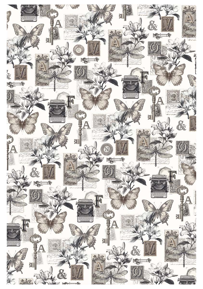 Rice Paper A4 MIXED 4/Pkg Typographic