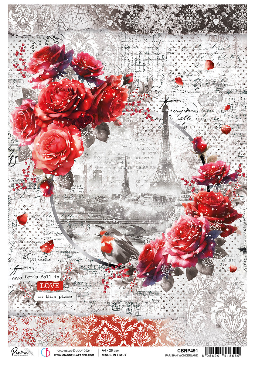 Rice Paper A4 Parisian Wonderland - 5 Sheets