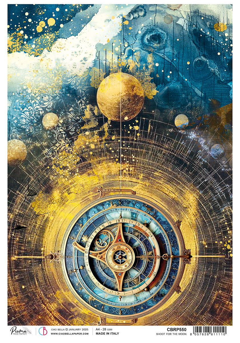 Rice Paper A4 Shoot For The Moon - 5 Sheets