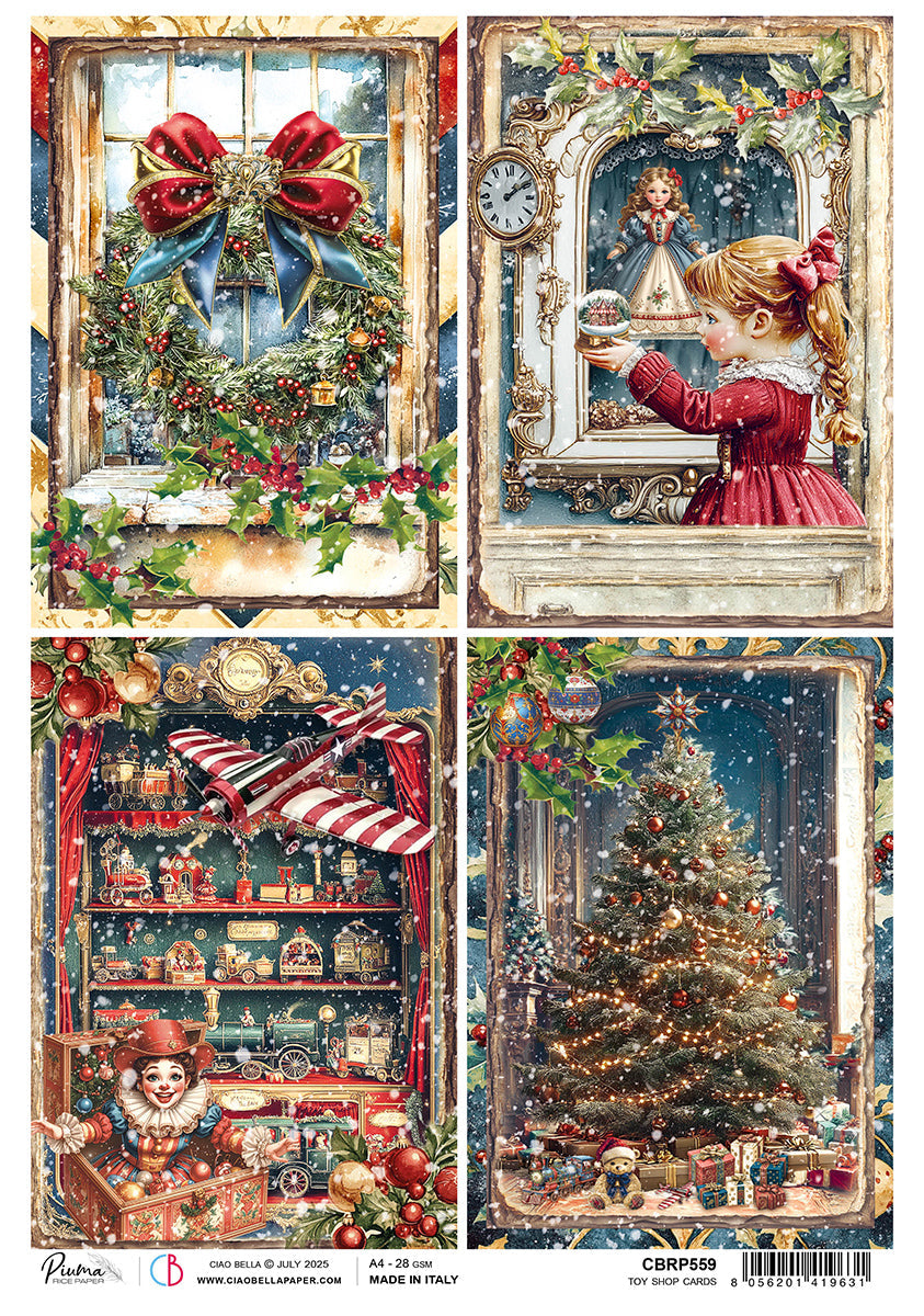 Rice Paper A4 Toy Shop Cards - 5 Sheets
