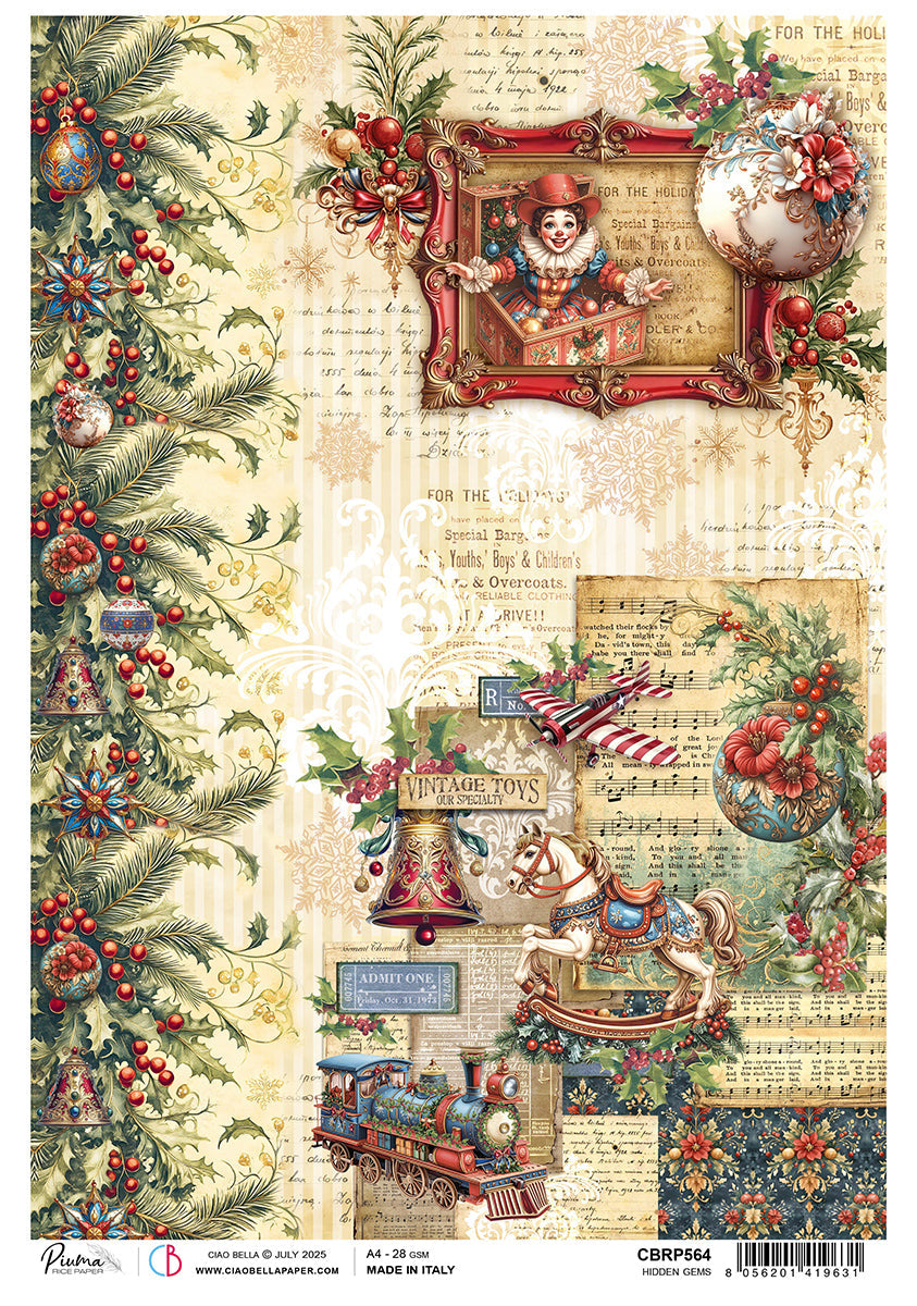 Rice Paper A4 Hidden Gems - 5 Sheets