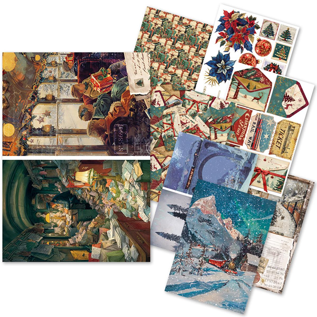 Extesy Paper Rice Paper A5 MIXED 8/Pkg Polar Railway