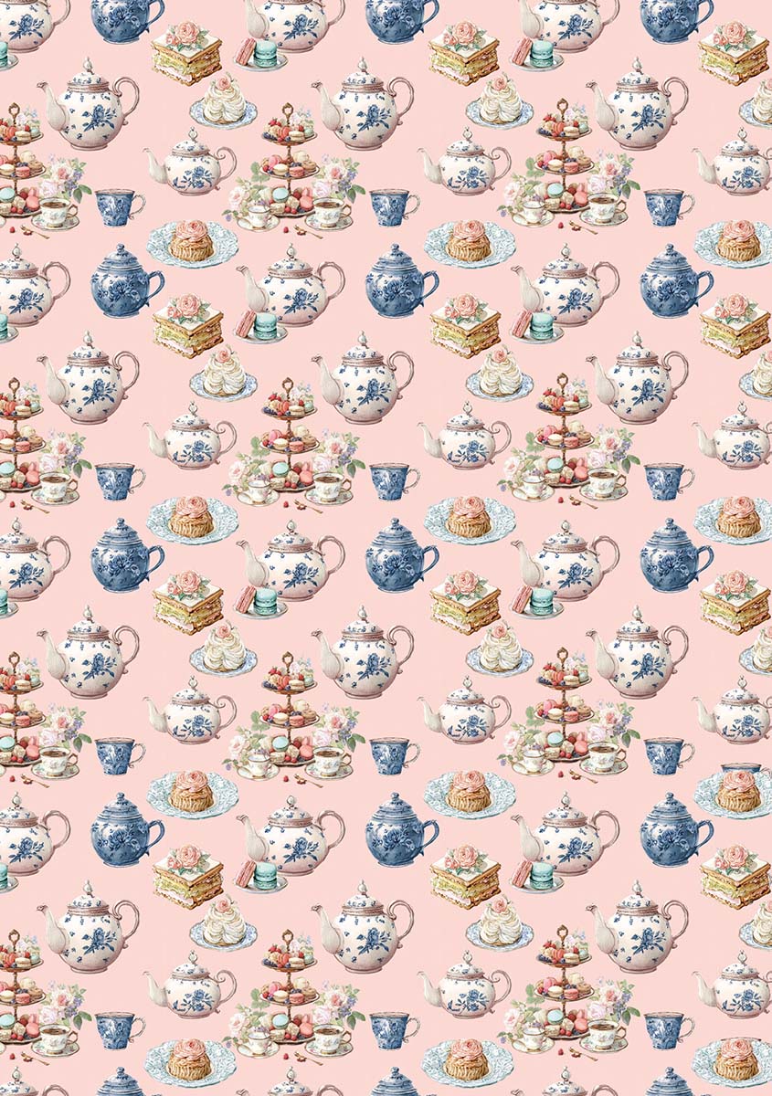 Rice Paper A5 MIXED 8/Pkg Afternoon Tea