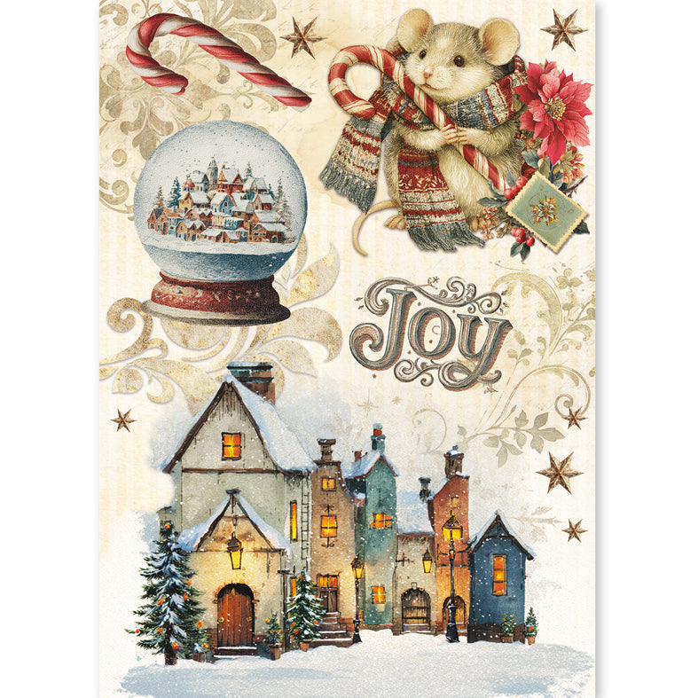 Rice Paper A5 MIXED 8/Pkg Cozy Christmas