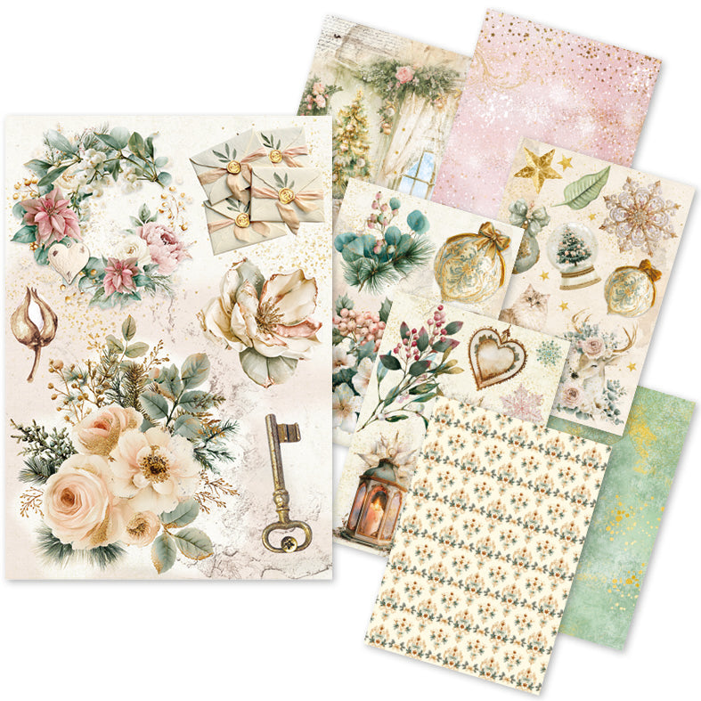 Rice Paper A5 MIXED 8/Pkg Golden Winter