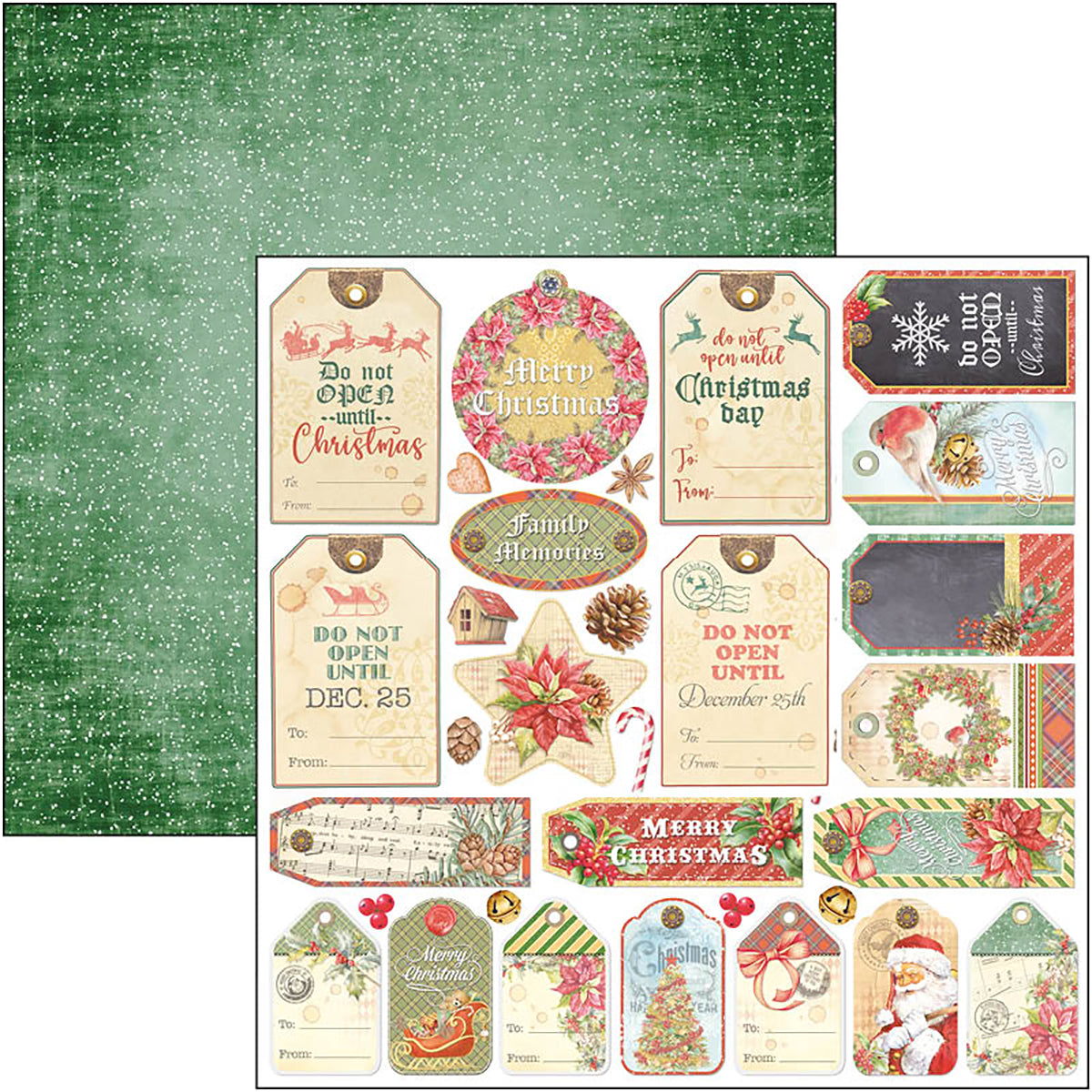 Ciao Bella Dear Santa Patterns Pad 12x12 8/Pkg