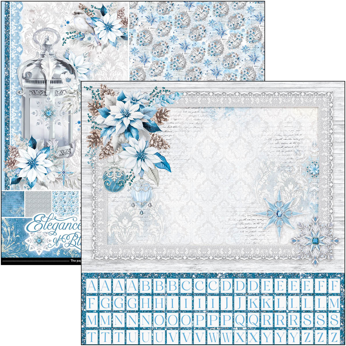 Elegance of Blue Patterns Pad 12"x12" 8/Pkg