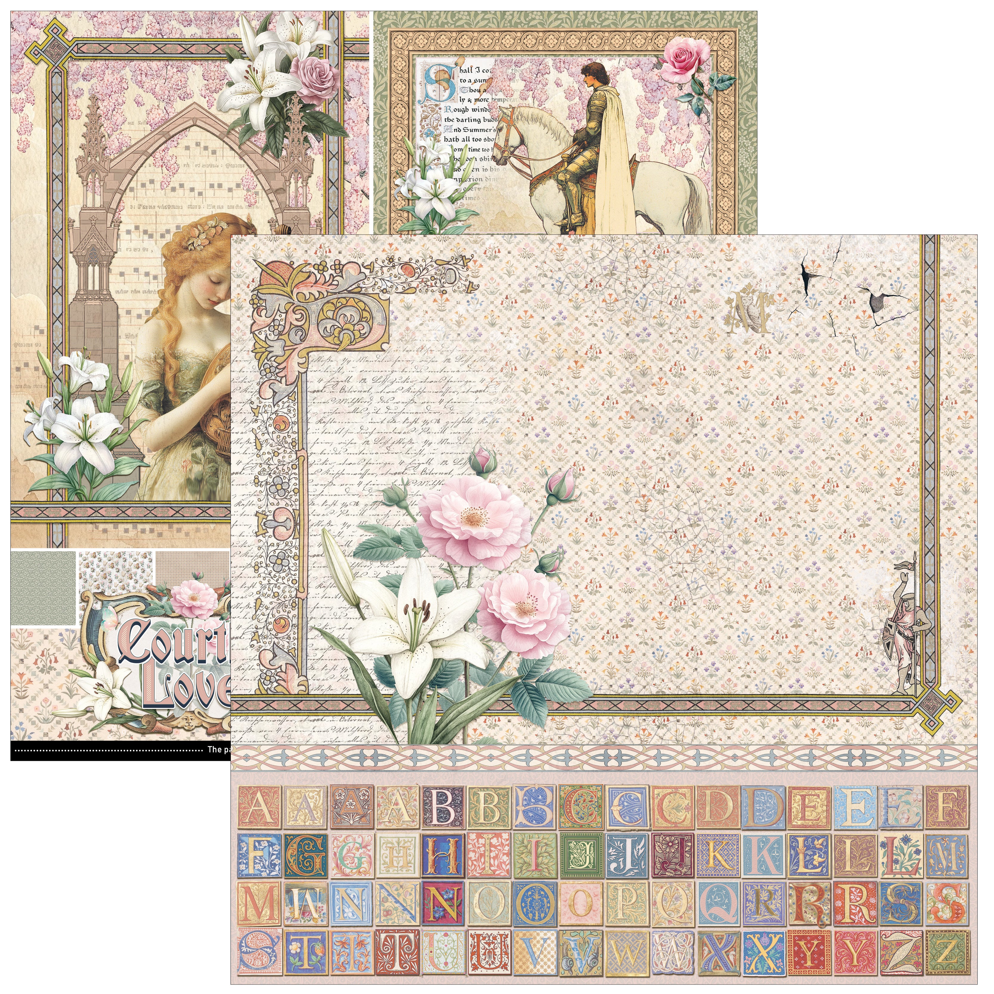 Courtly Love Patterns Pad 12"x12" 8/Pkg