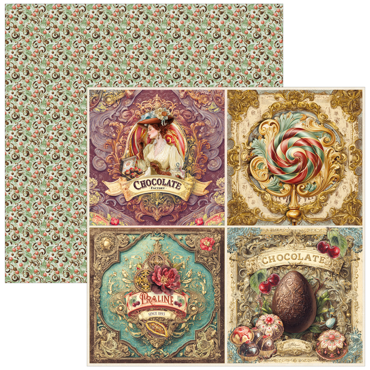 Chocolate Wanderlust Patterns Pad 12"x12" 8/Pkg