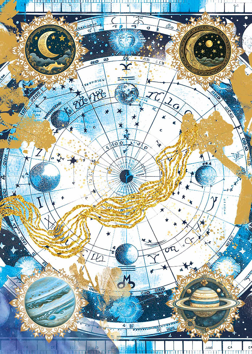 Vellum Celestial Paper Patterns A4 6/Pkg