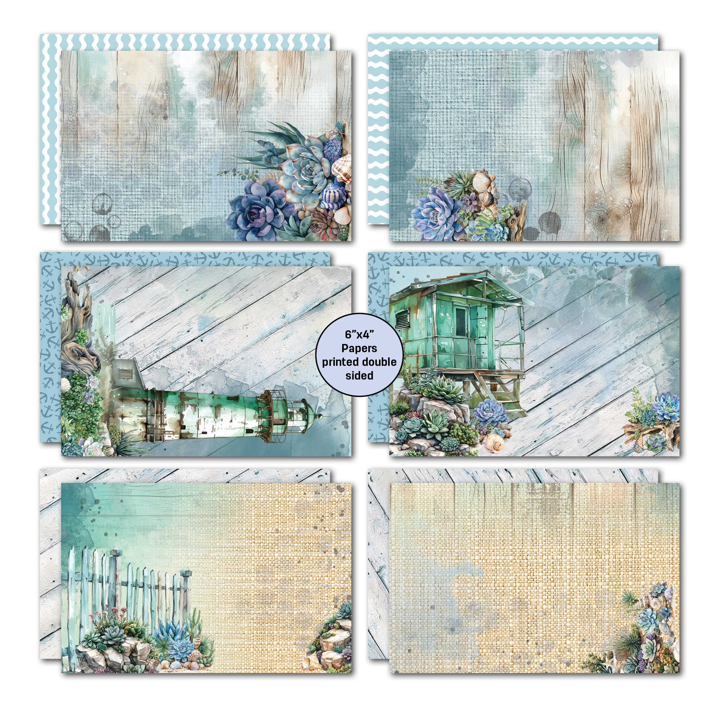 3Quarter Designs Coastal Boardwalk 6x4 Card Pack