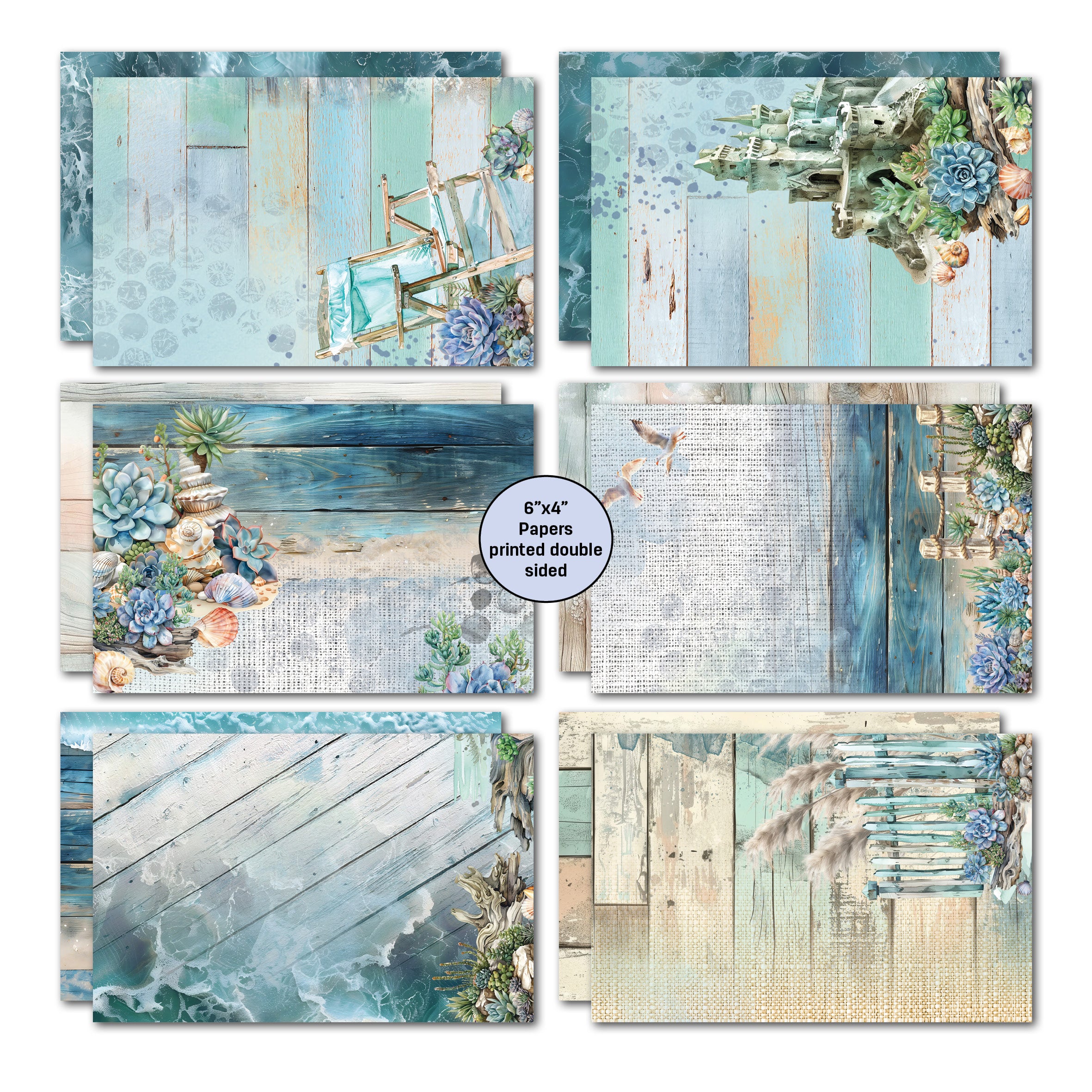 3Quarter Designs Coastal Boardwalk 6x4 Card Pack