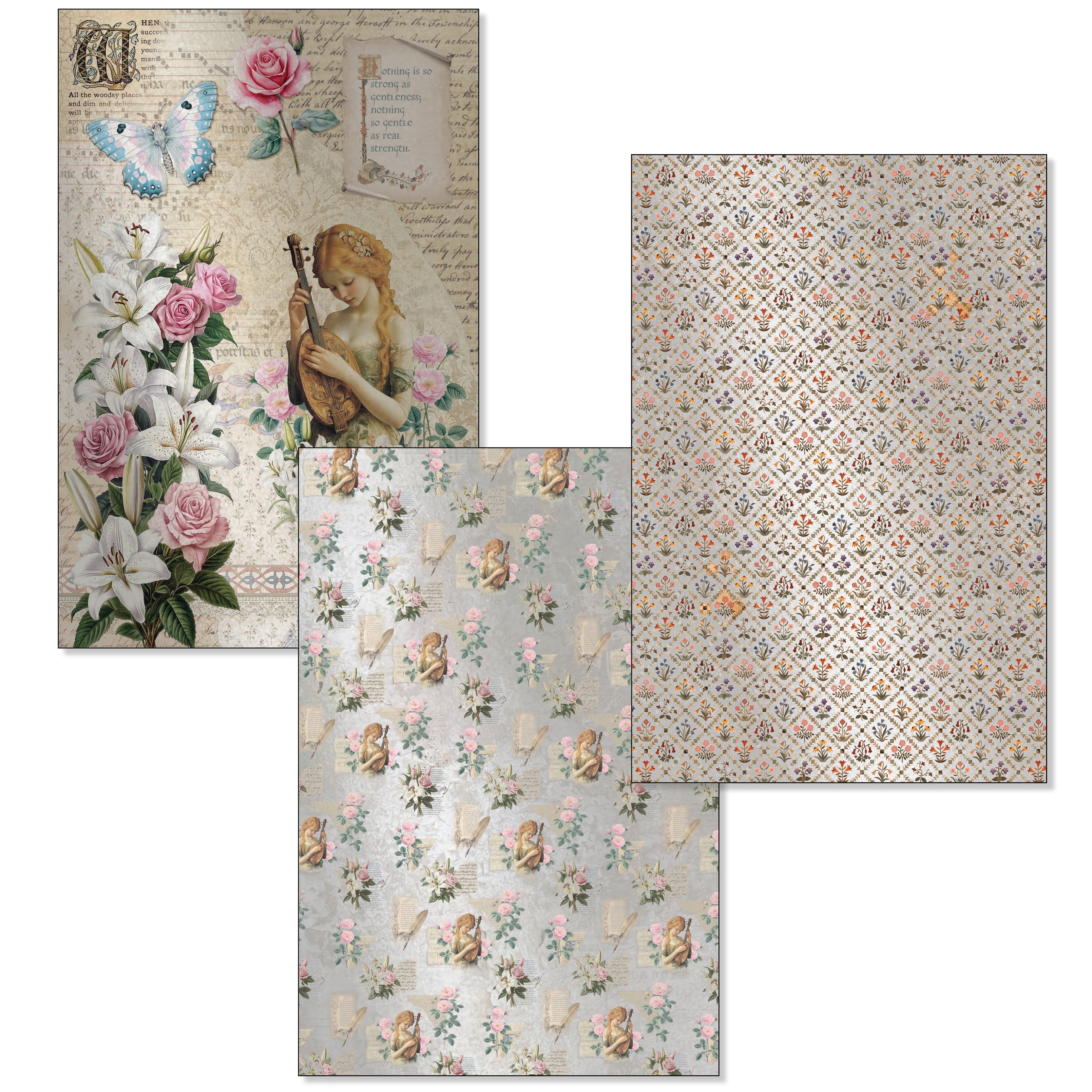 Courtly Love Deluxe Paper Silver & Vellum Dual Pack A4 MIXED 6/Pkg