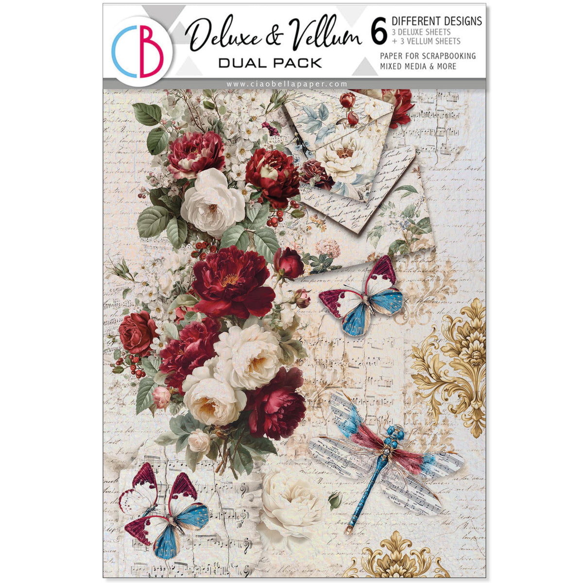 Bohemian Burgundy Deluxe Paper Pearl-Copper & Vellum Dual Pack A4 MIXED 6/Pkg