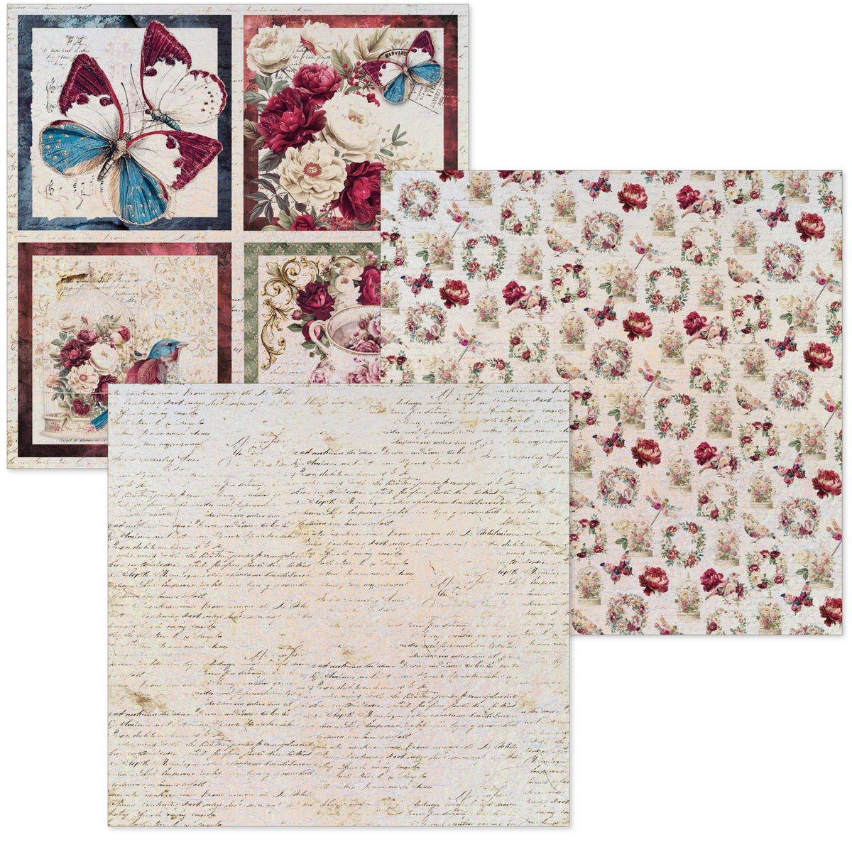 Bohemian Burgundy Deluxe Paper Pearl-Copper & Vellum Dual Pack 6"x6" MIXED 6/Pkg