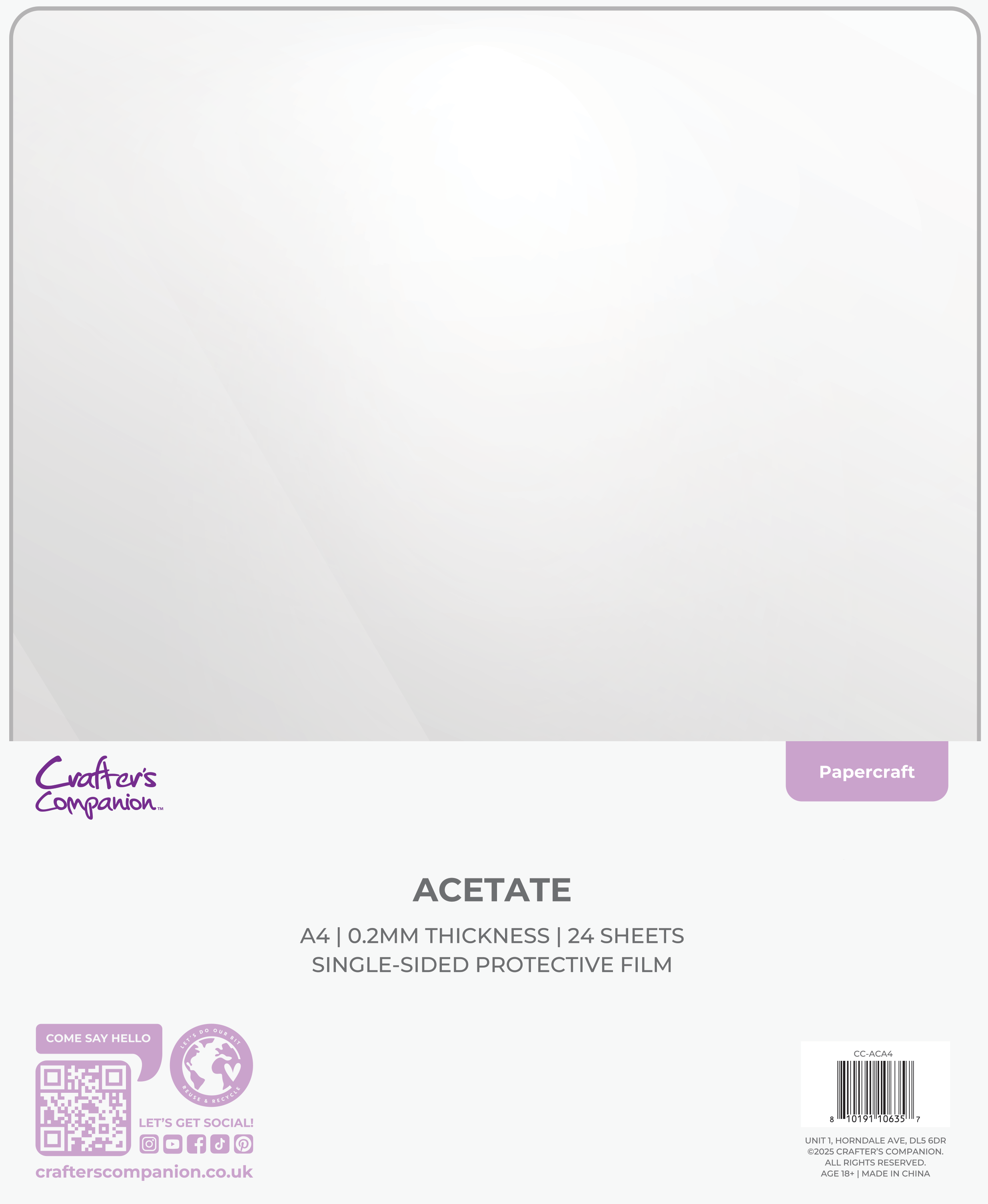 Crafter's Companion A4 Acetate Pack
