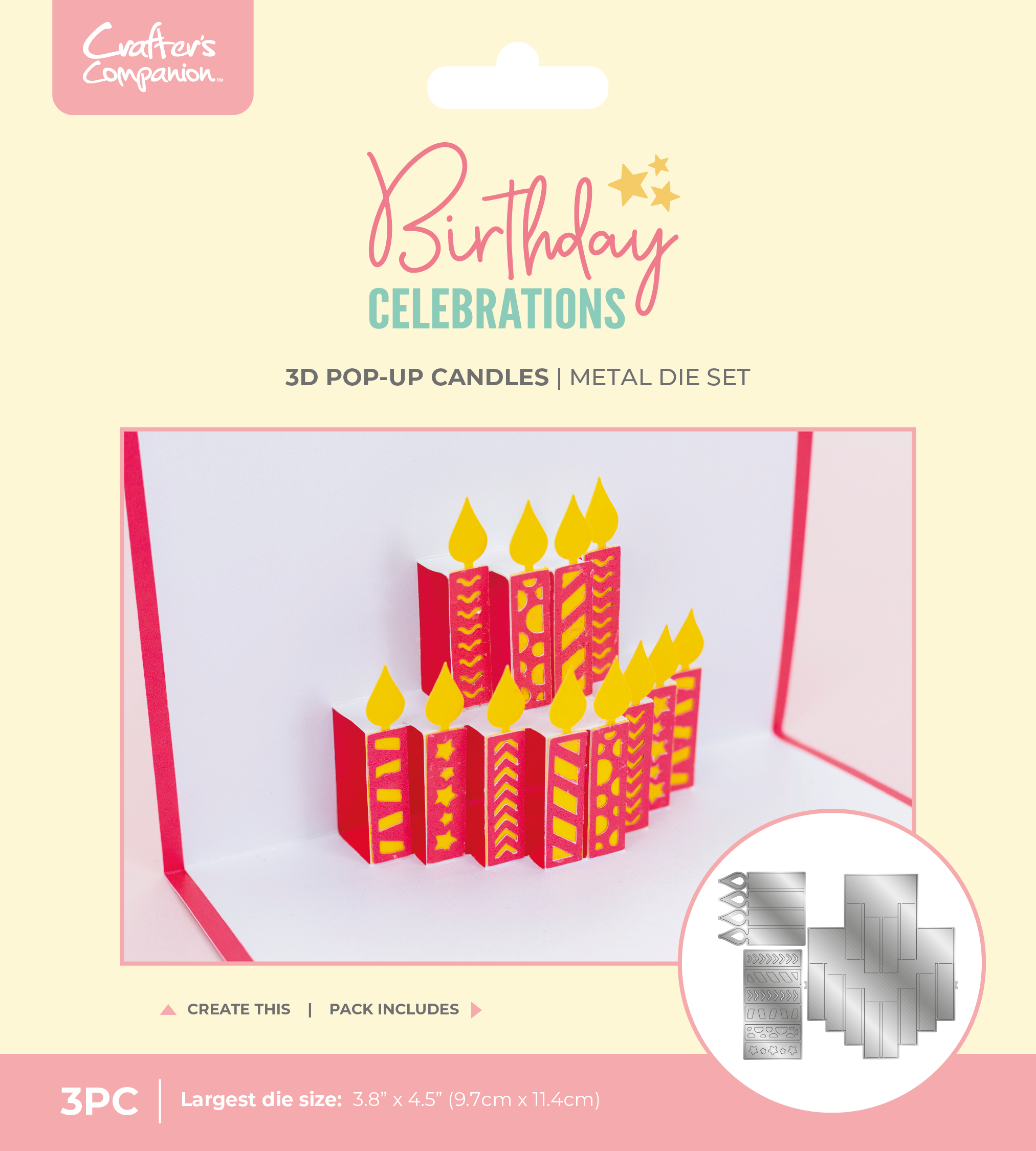 Crafter's Companion Birthday Celebrations Metal Die - 3D Pop-Up Candles