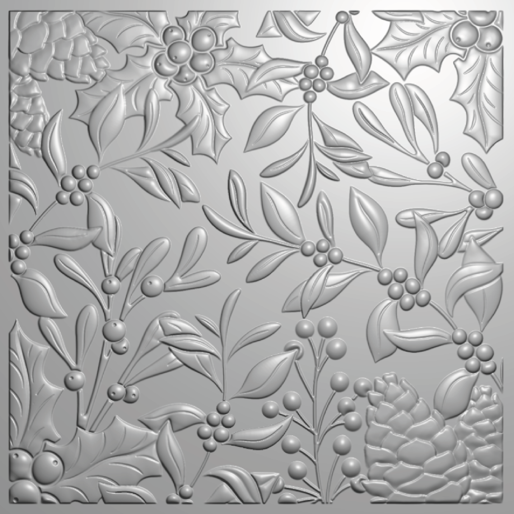 Crafter’s Companion 3D Embossing Folder 5.5”x5.5” - Christmas Foliage