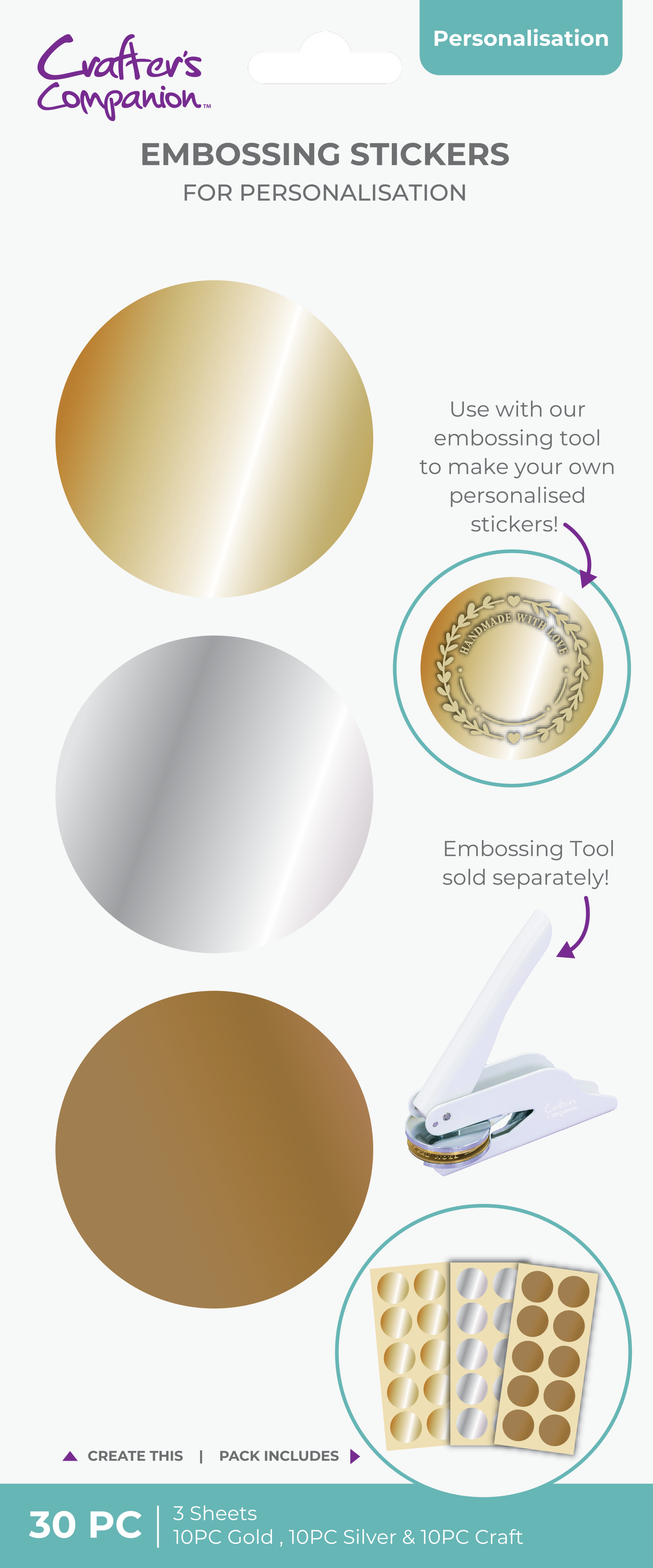 Crafter's Companion - Embossing Stickers 30PC