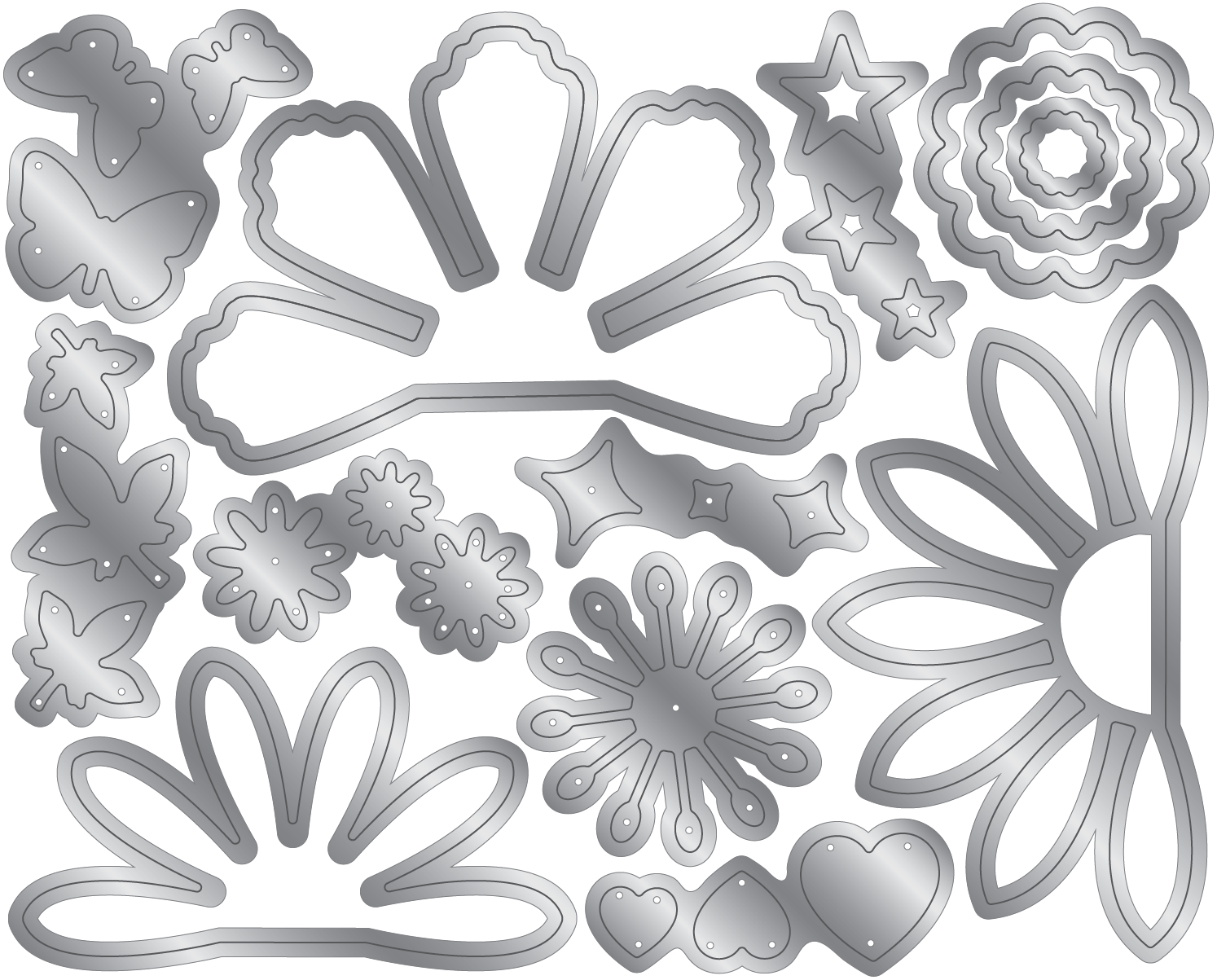 Crafter's Companion Metal Die - Floral & Flutter