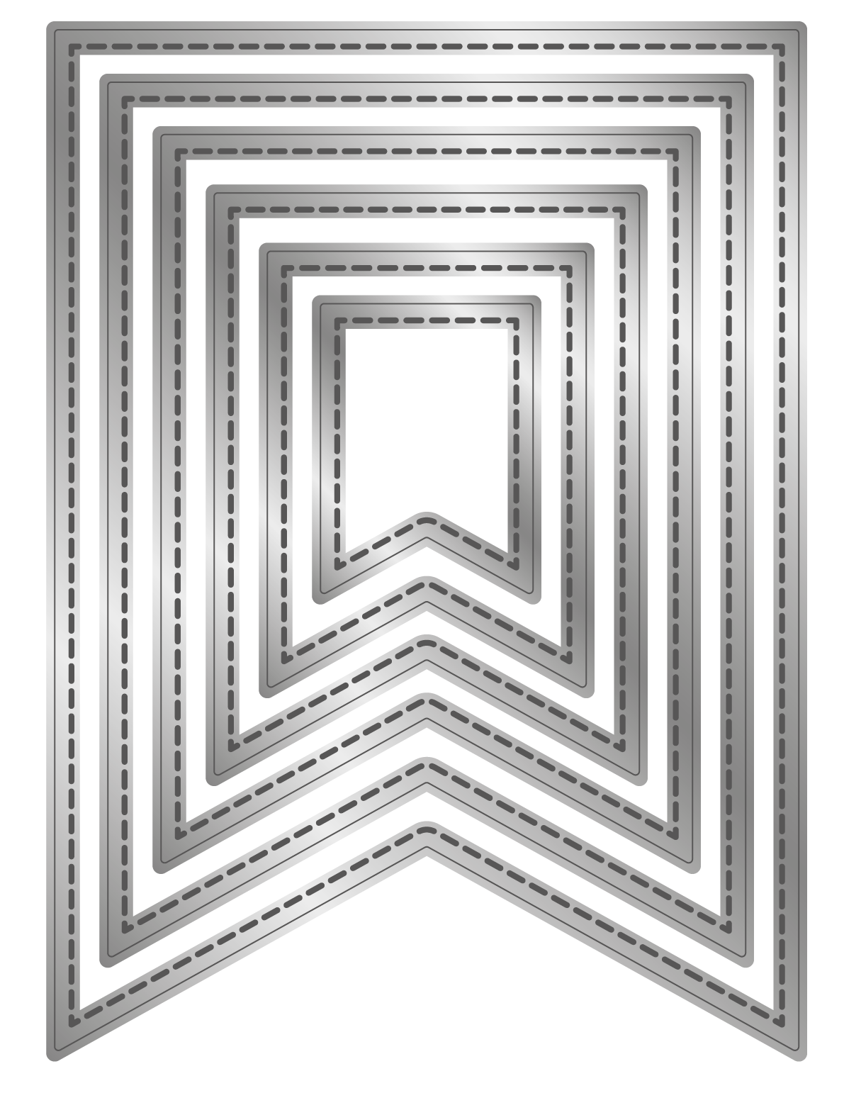 Crafter's Companion Metal Die - Stitched Edge Pennant Flags