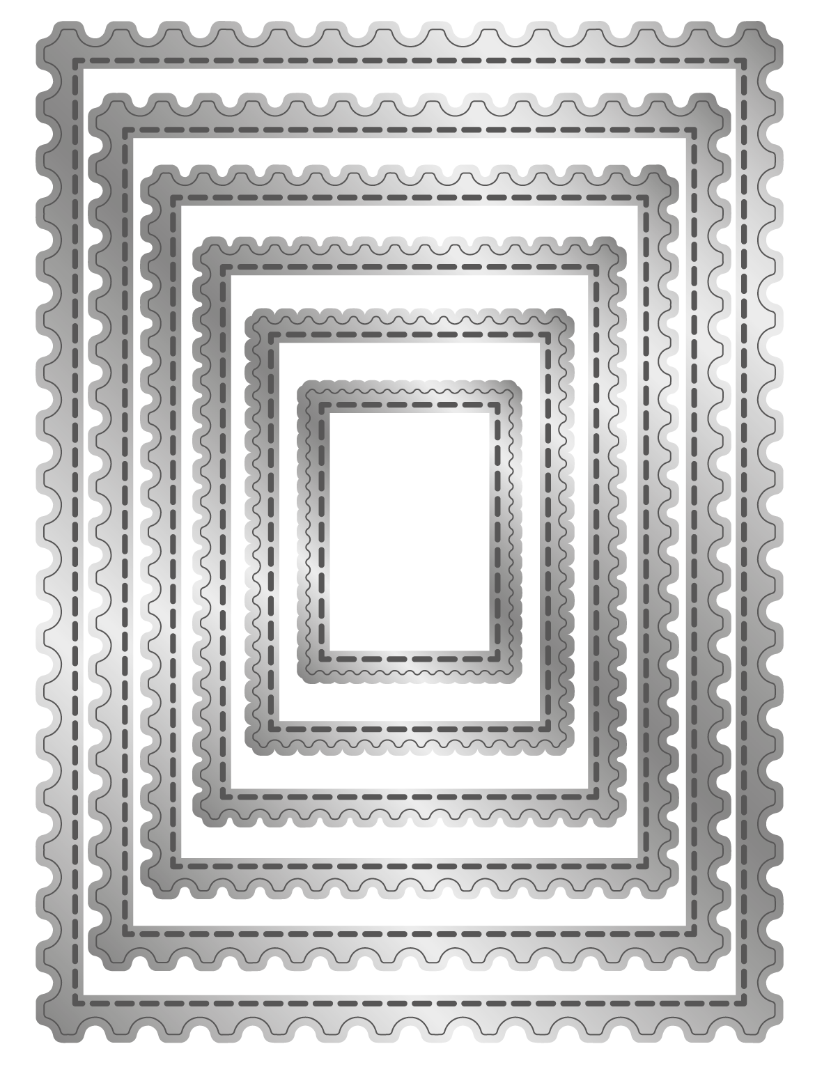 Crafter's Companion Metal Die - Stitched Edge Postage Stamps