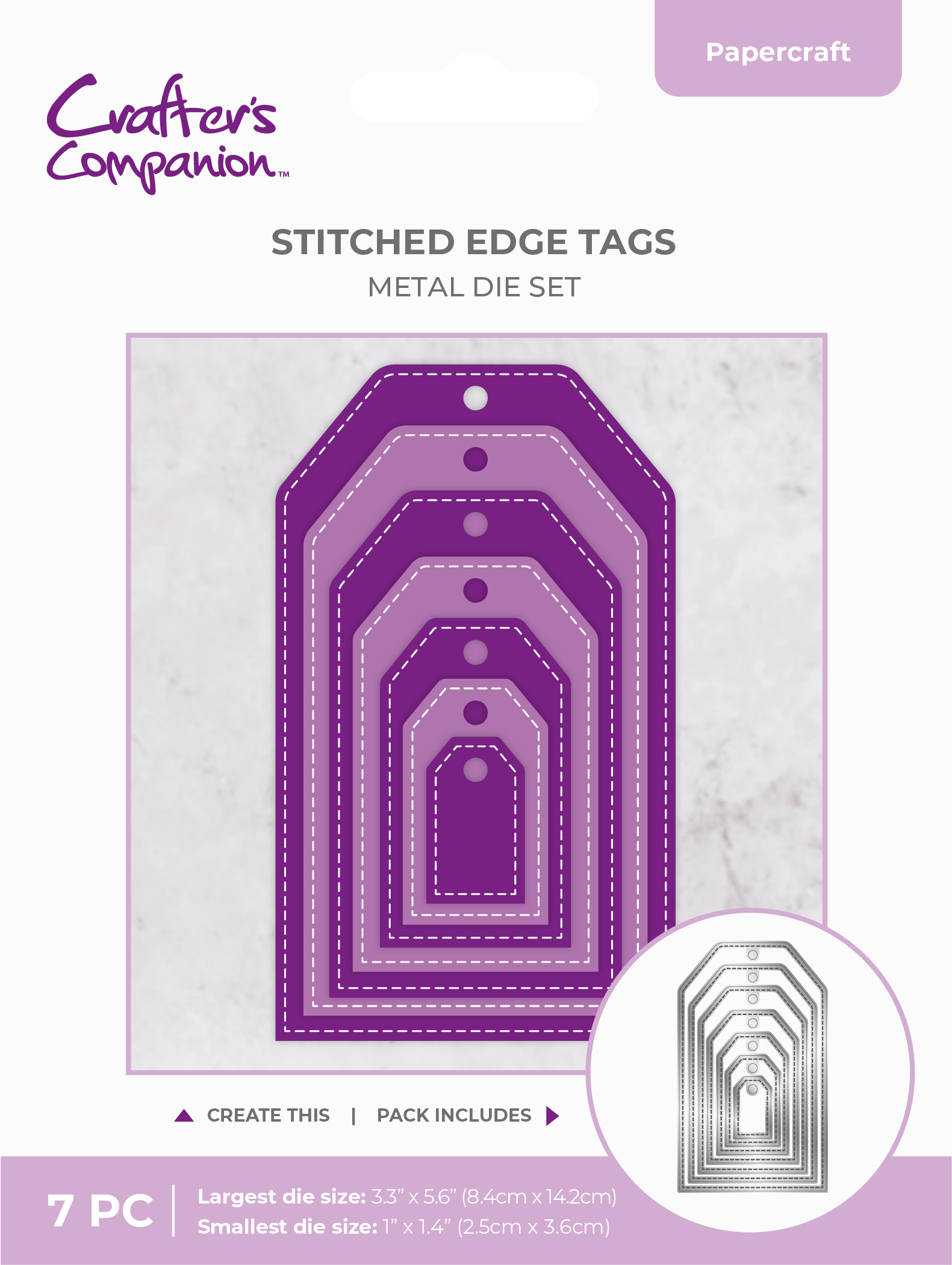 Crafter's Companion Metal Die - Stitched Edge Tags