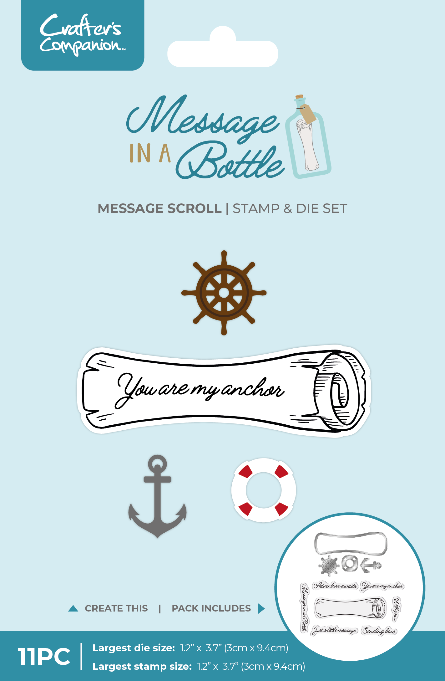 Crafter's Companion Message in a Bottle Stamp & Die – Message Scroll