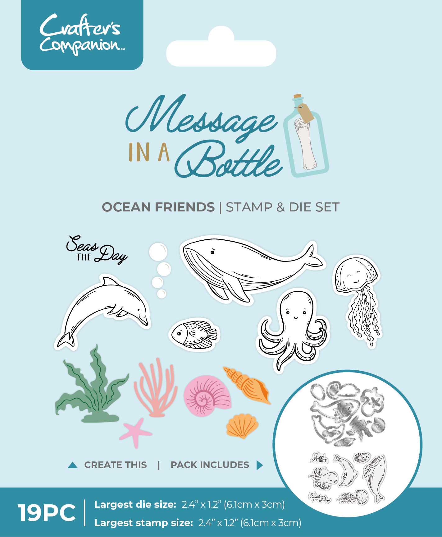 Crafter's Companion Message in a Bottle Stamp & Die – Ocean Friends