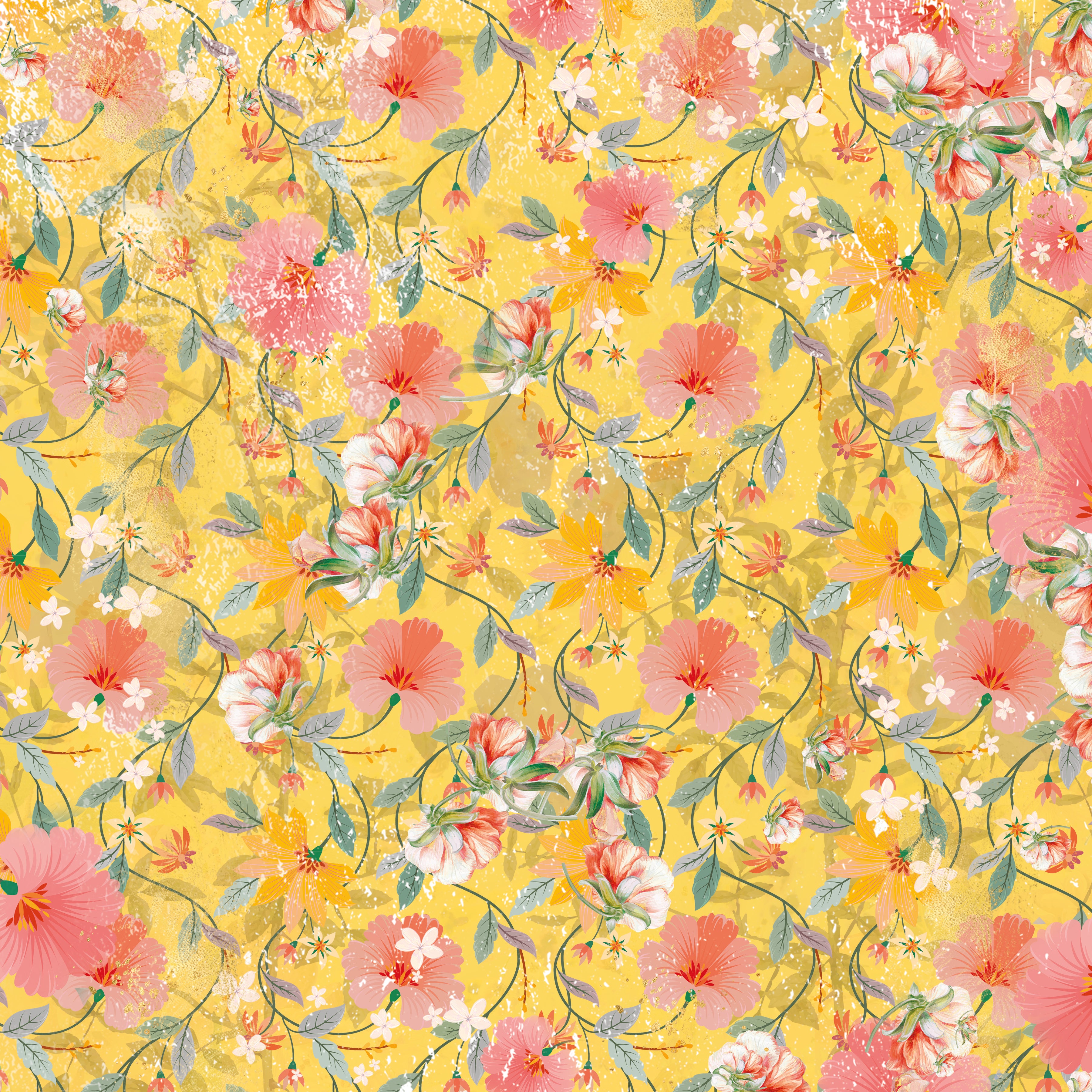 Spring Floral Print Paper Pad - 12" x 12"