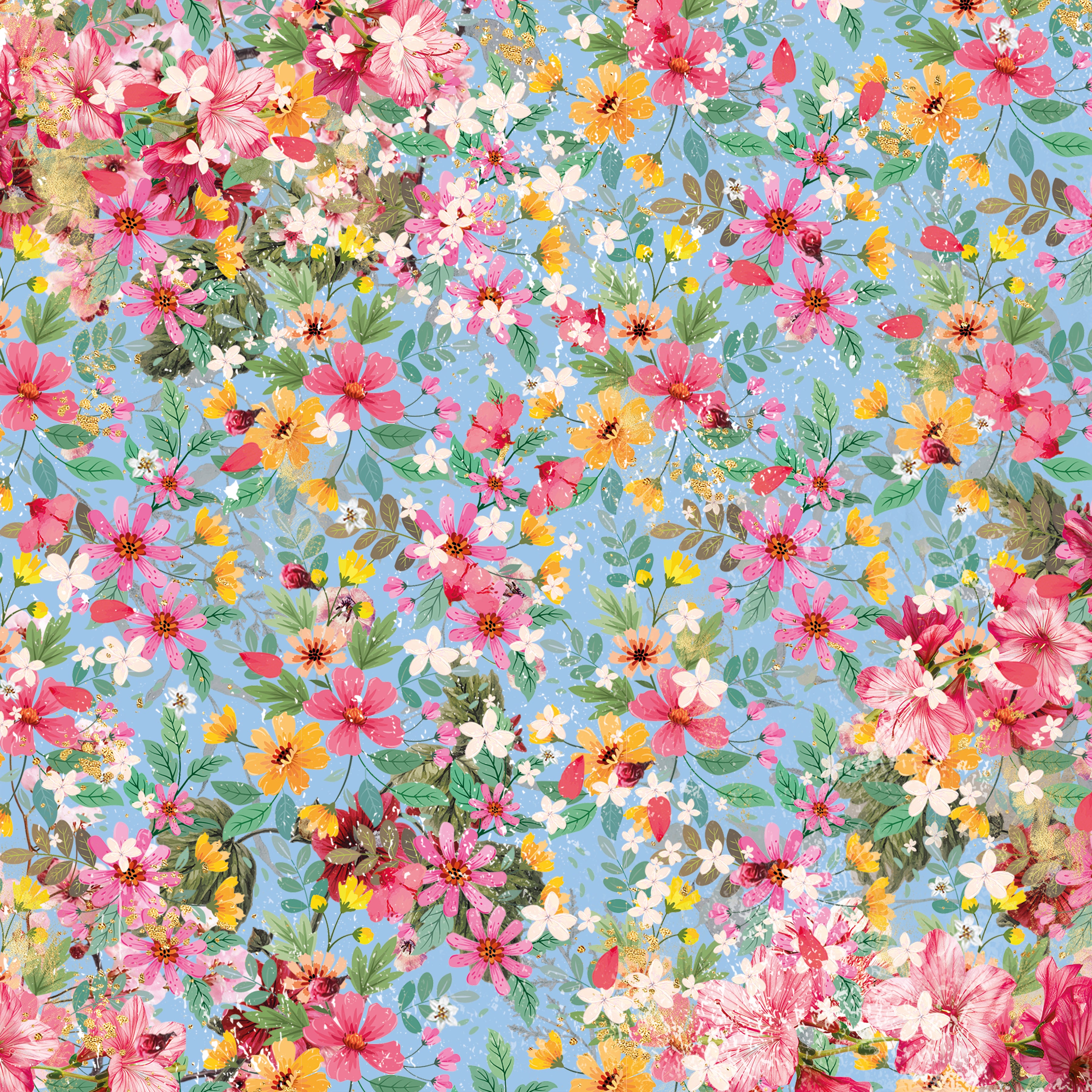 Spring Floral Print Paper Pad - 12" x 12"