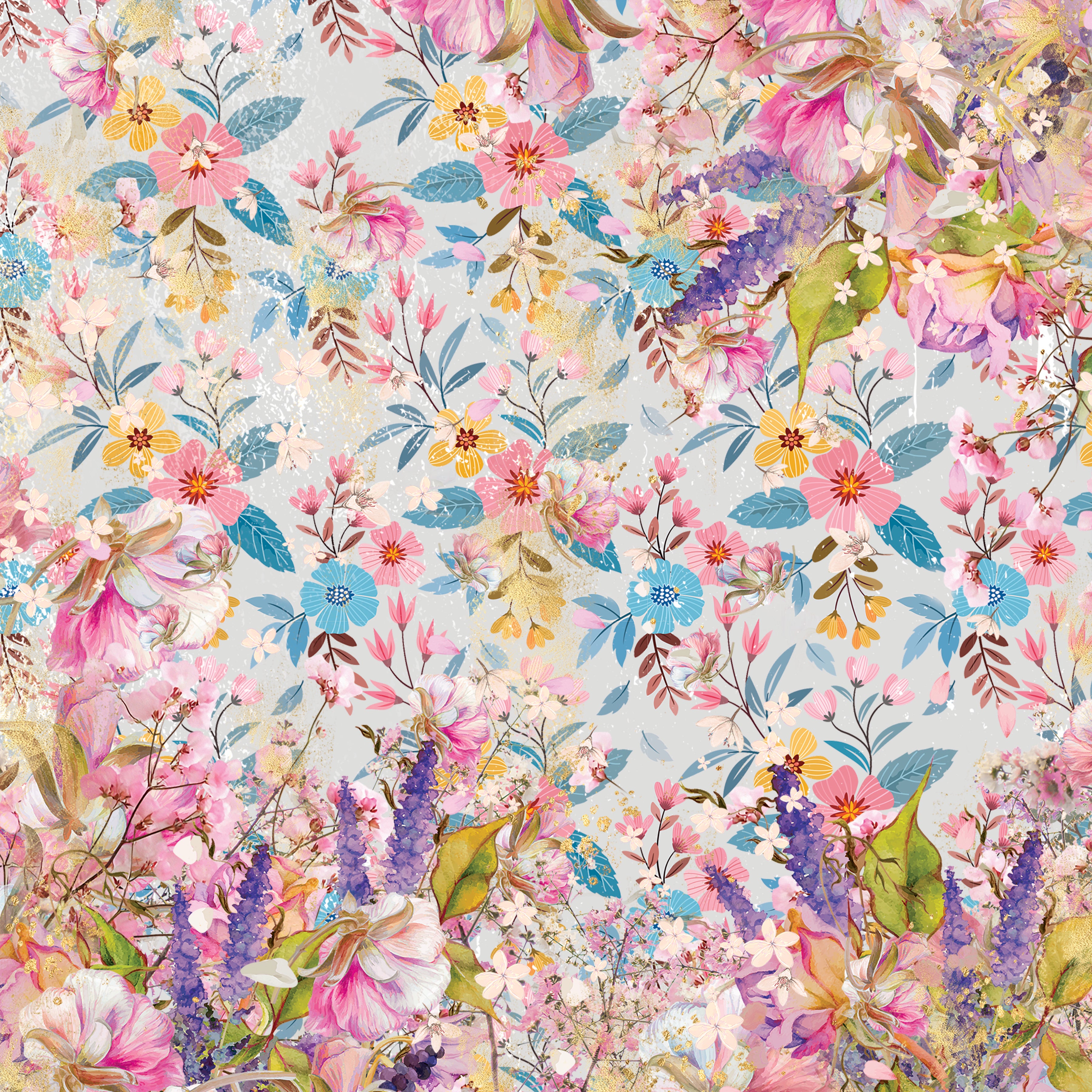 Spring Floral Print Paper Pad - 12" x 12"