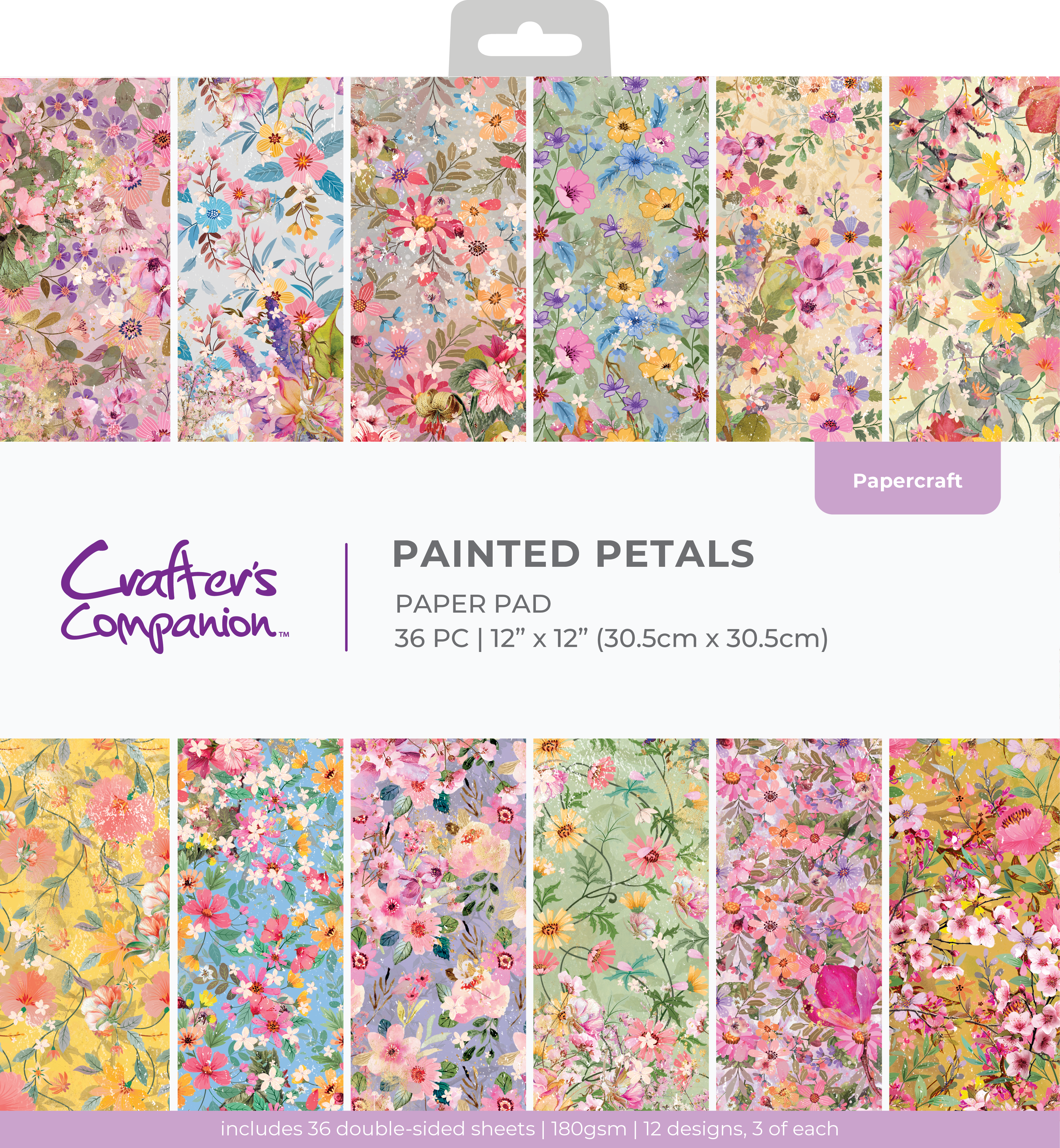 Spring Floral Print Paper Pad - 12" x 12"