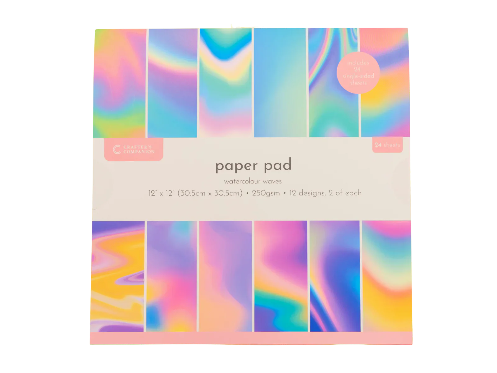 Crafter’s Companion 12”x12” Paper Pad - Watercolour Waves 