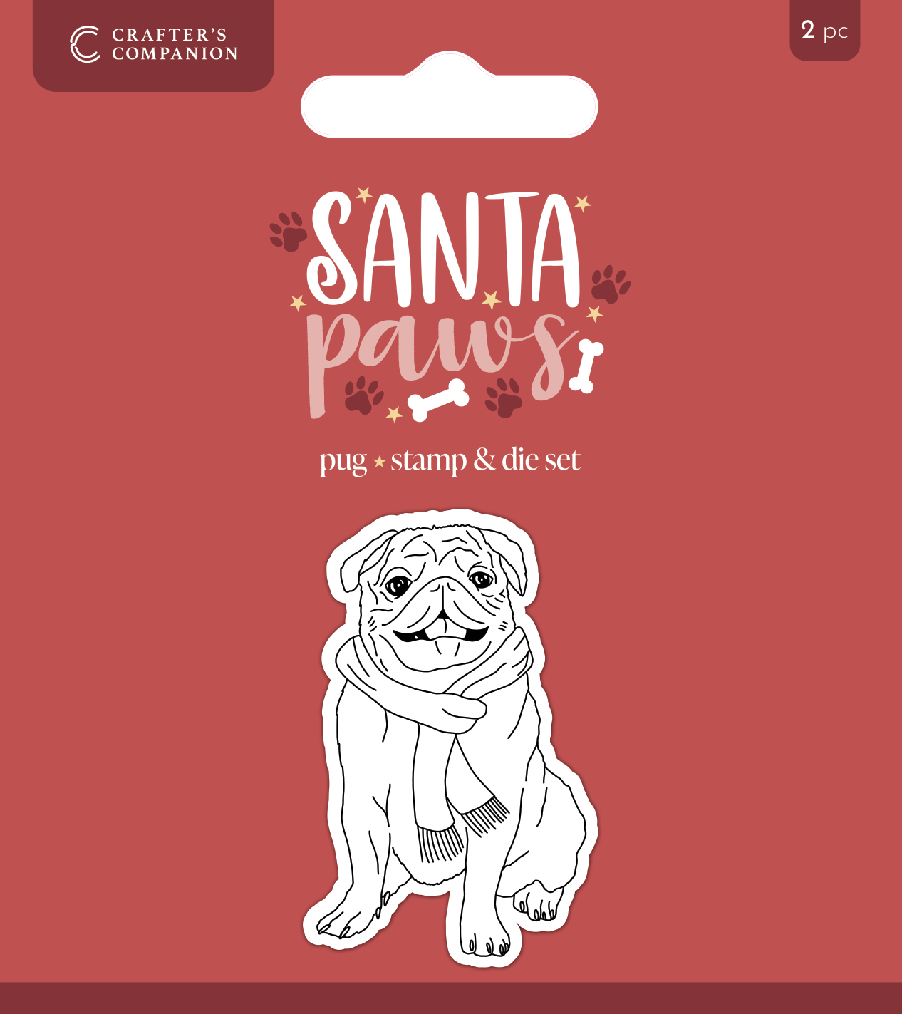 Crafter’s Companion Santa Paws Stamp and Die - Pug