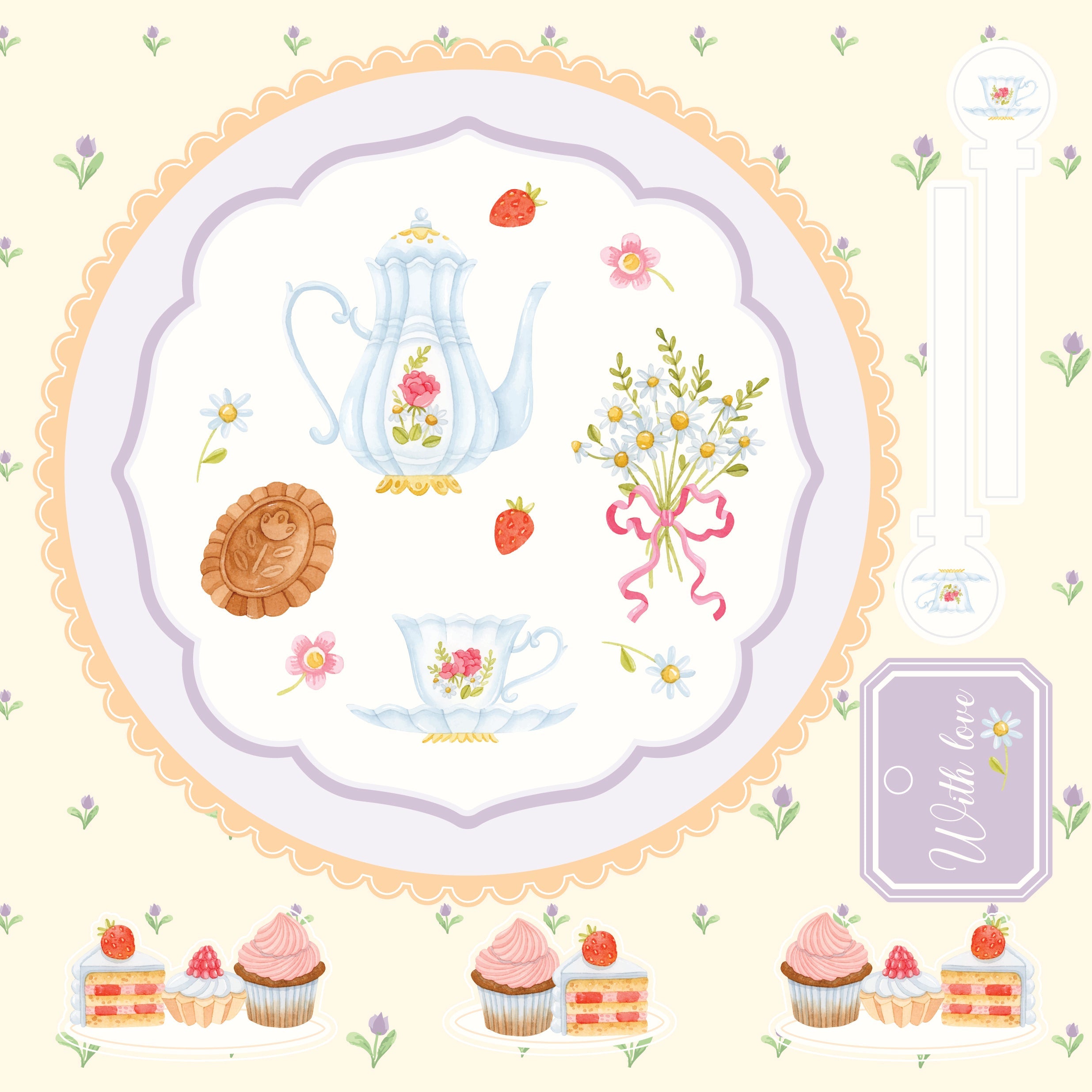 Crafter's Companion 8"x8" Topper Pad - Time for Tea