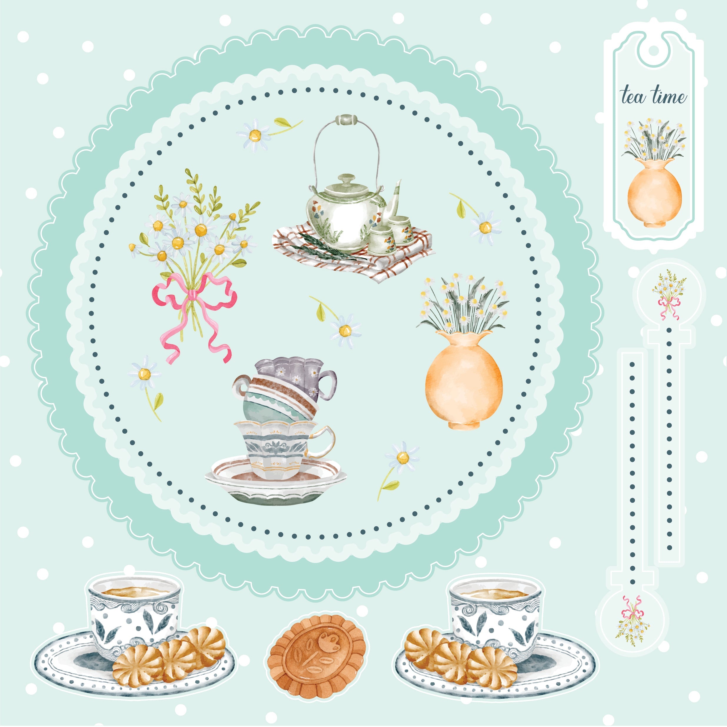 Crafter's Companion 8"x8" Topper Pad - Time for Tea