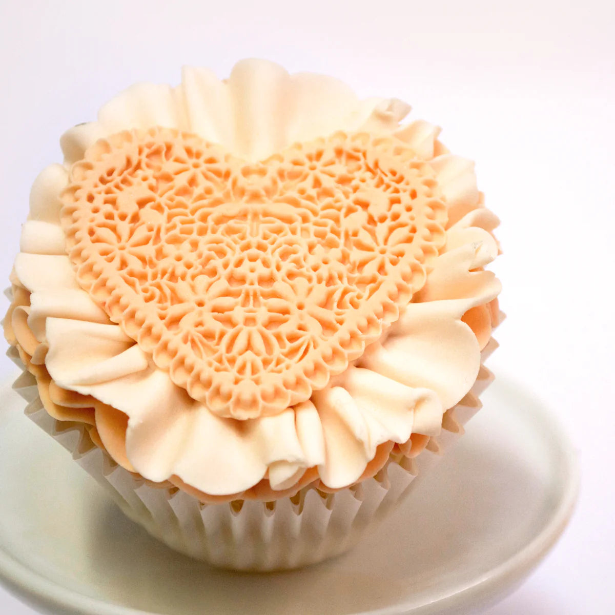 Lace Heart Cupcake Silicone Mould