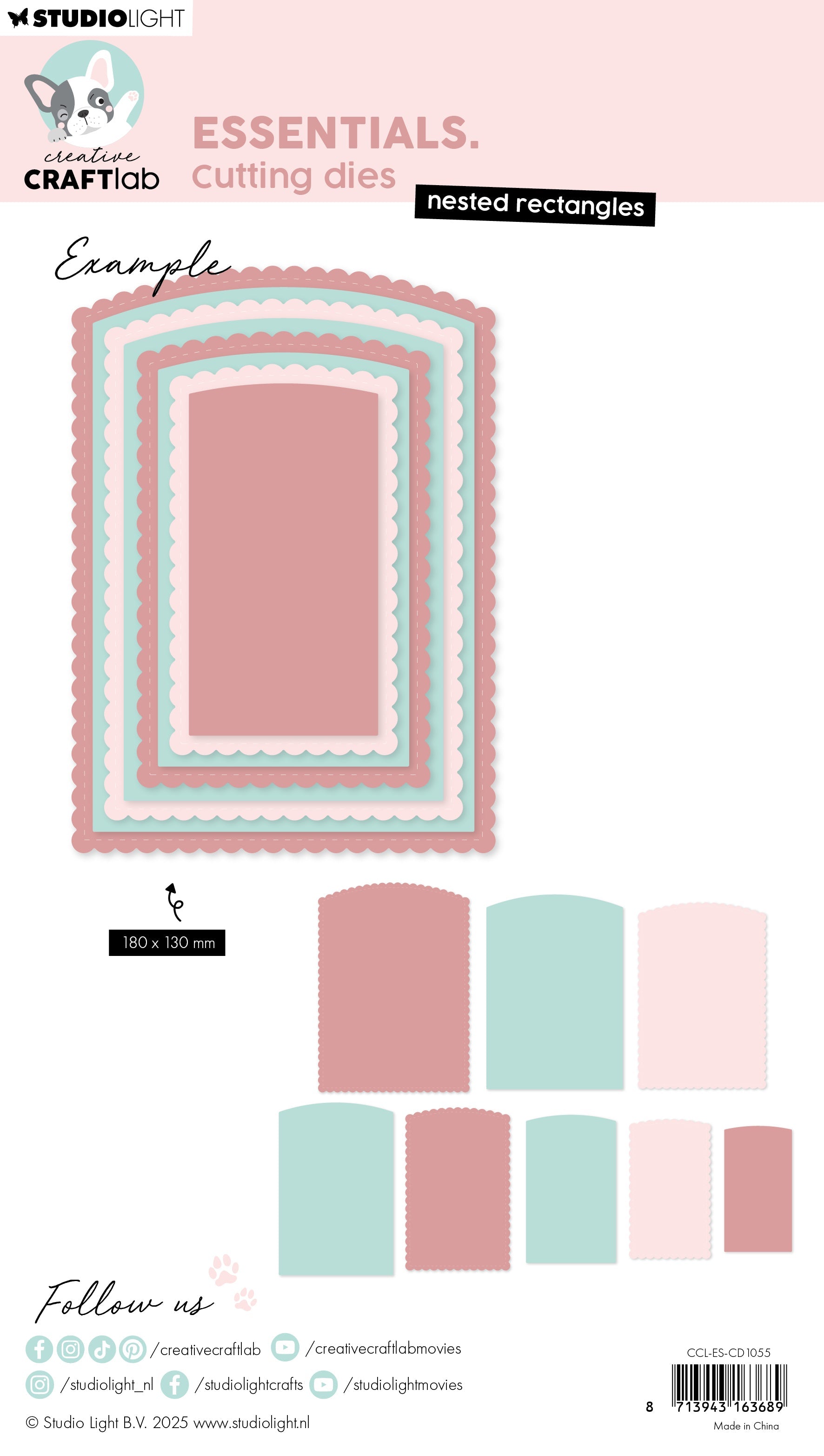 CCL Cutting Die Nested Rectangles Essentials 8 Pieces