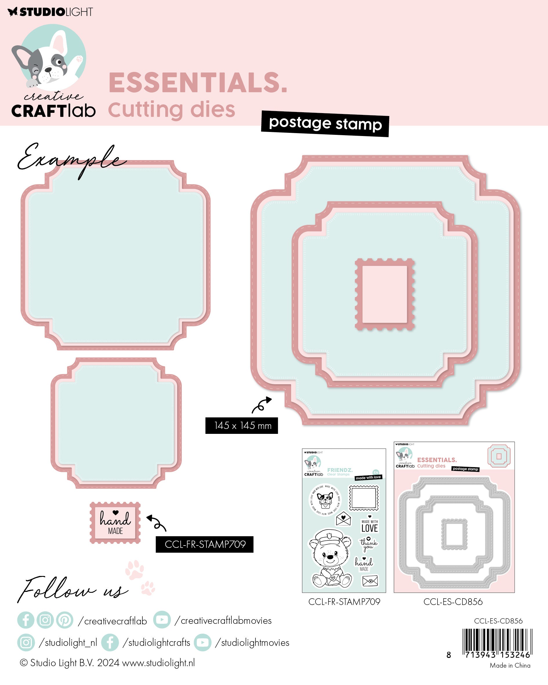 CCL Cutting Die Postage Stamp Essentials 8 PC