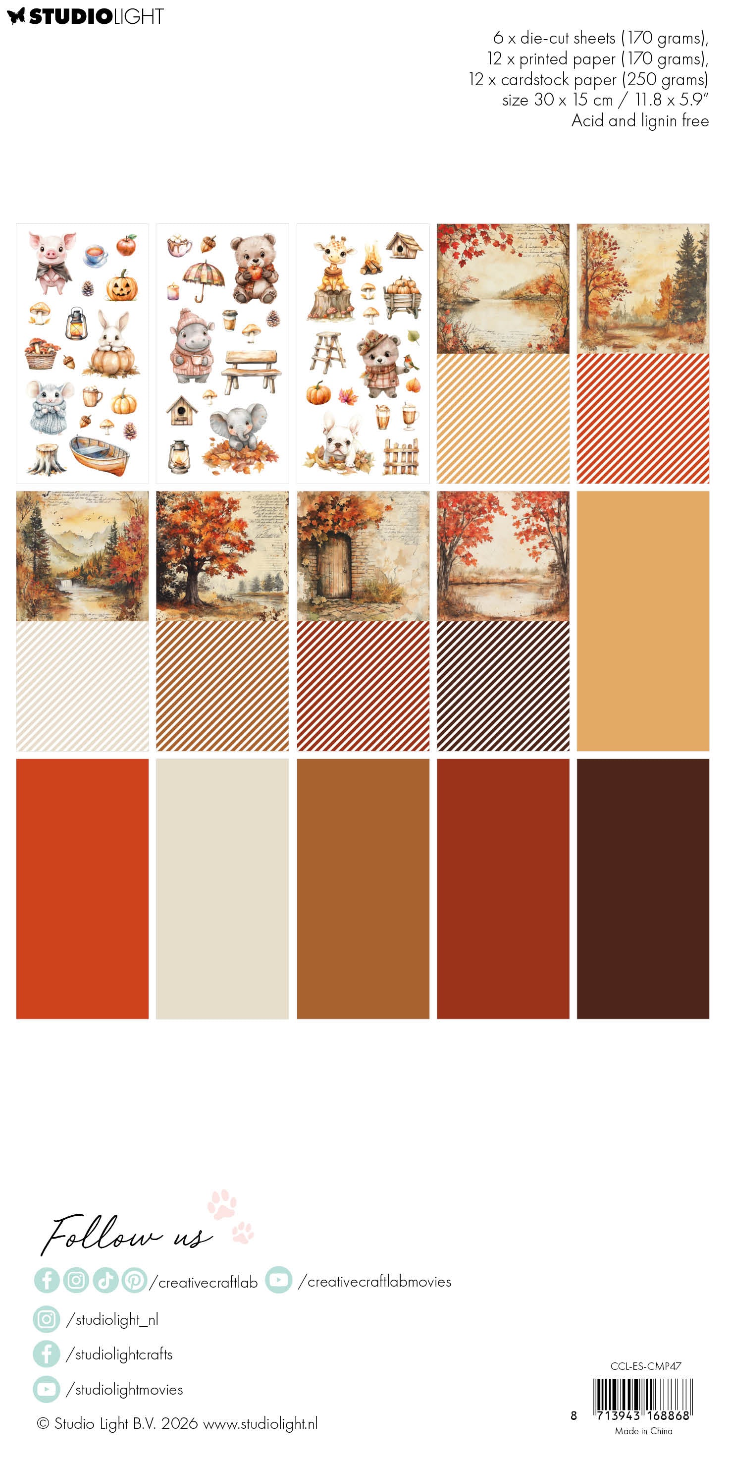CCL Card Making Pad Harvest Festival Essentials 30 Sheets