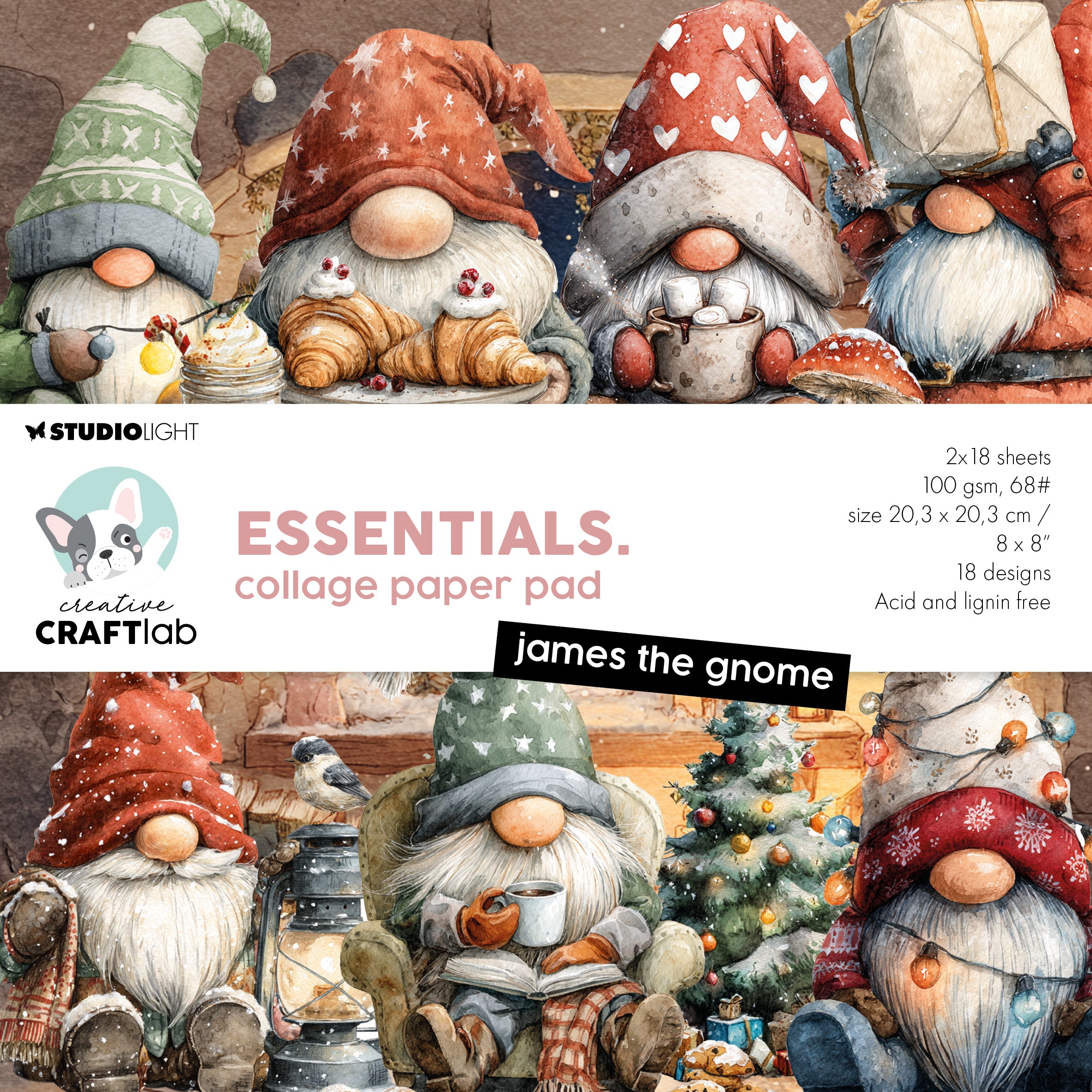 CCL Collage Paper Pad James The Gnome Essentials 36 Sheets
