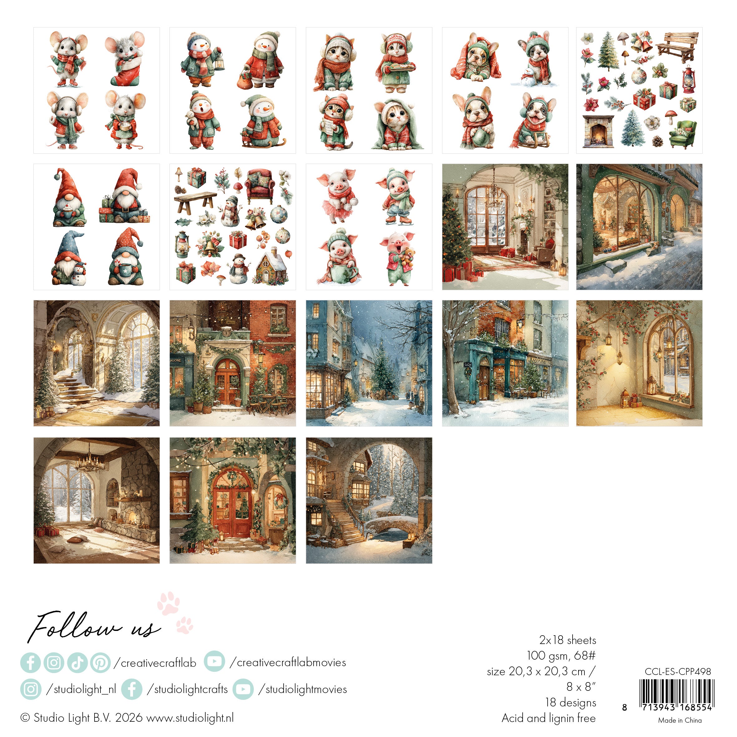 CCL Collage Paper Pad Classic Christmas Essentials 36 Sheets