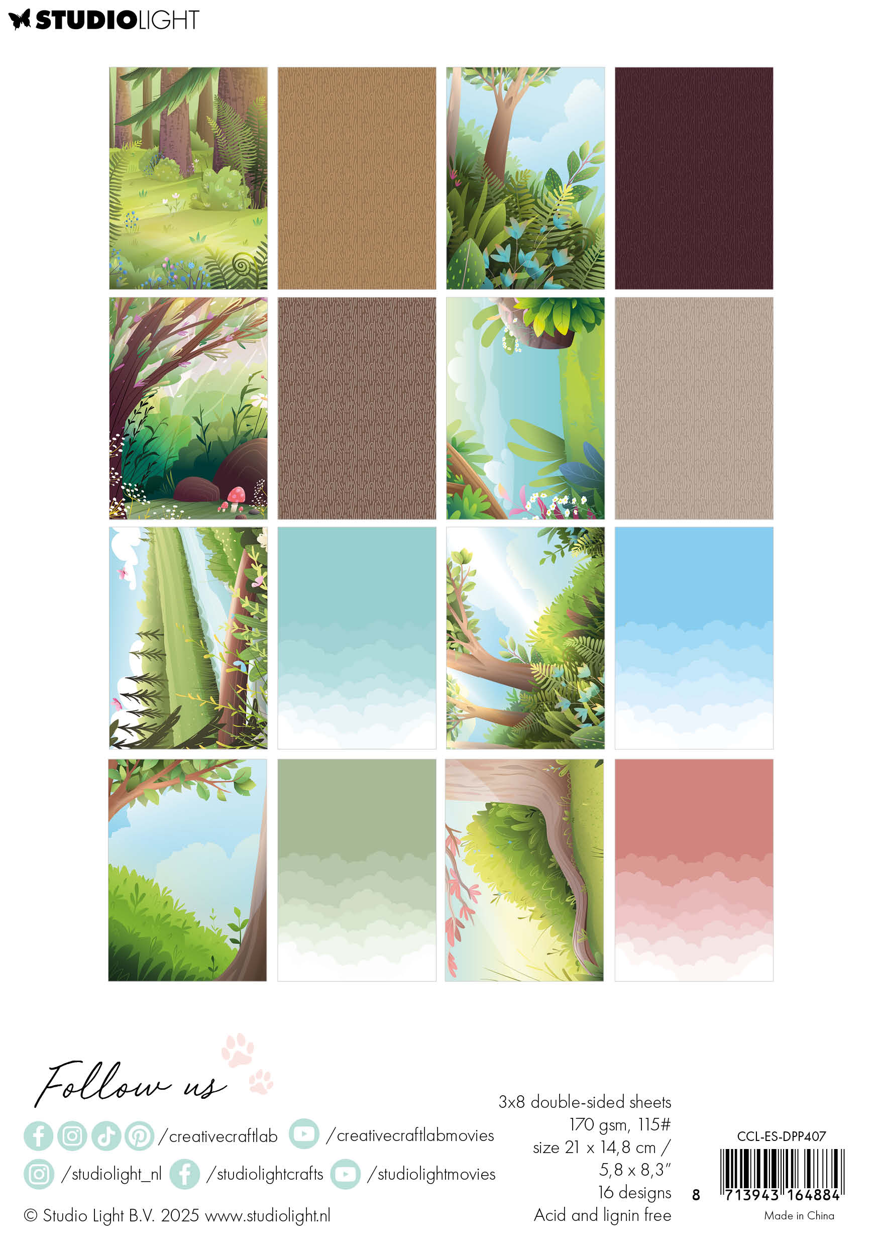 CCL Designer Paper Pad Green Forest Essentials