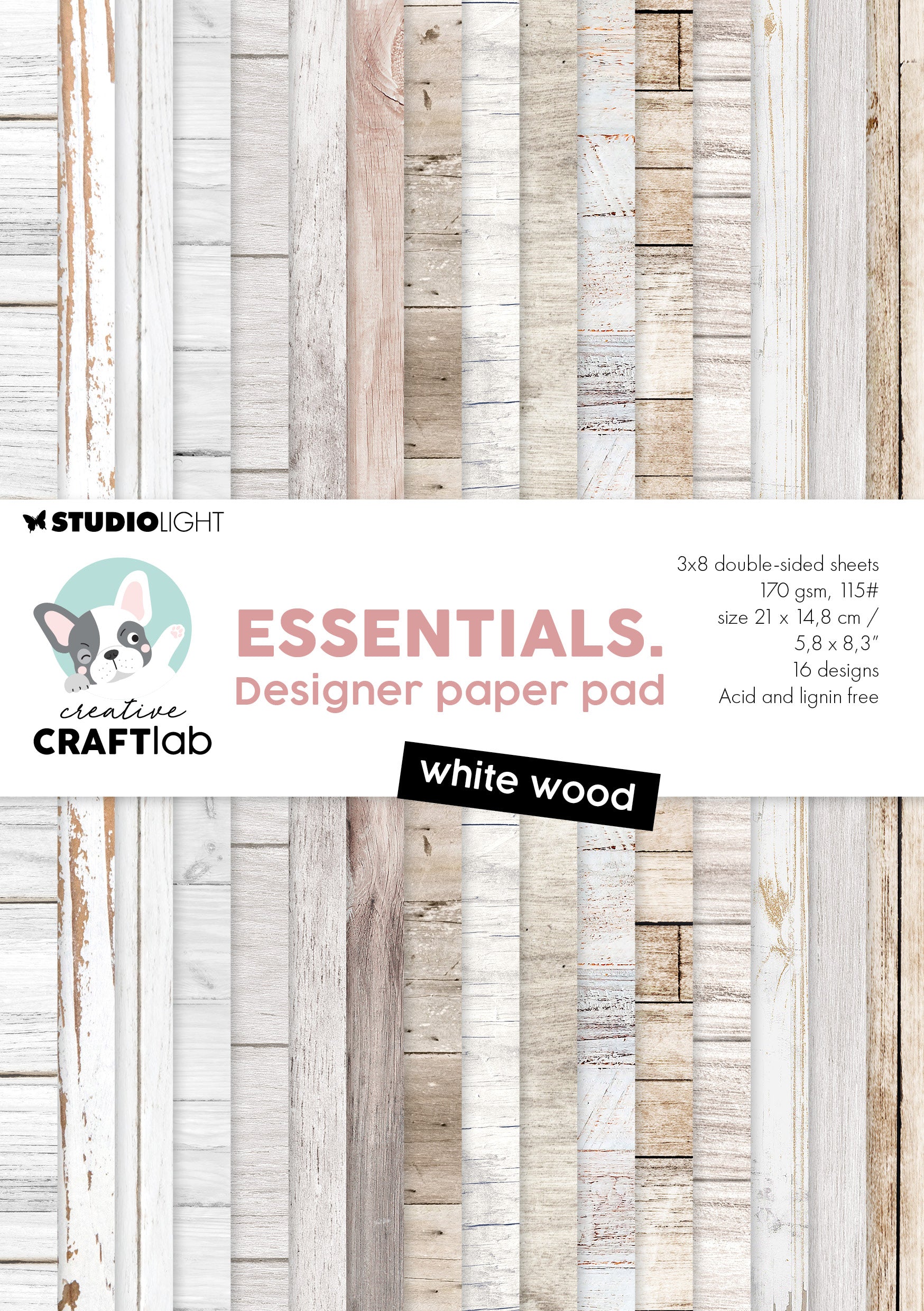 CCL Design Paper Pad White Wood Essentials 24 Sheets