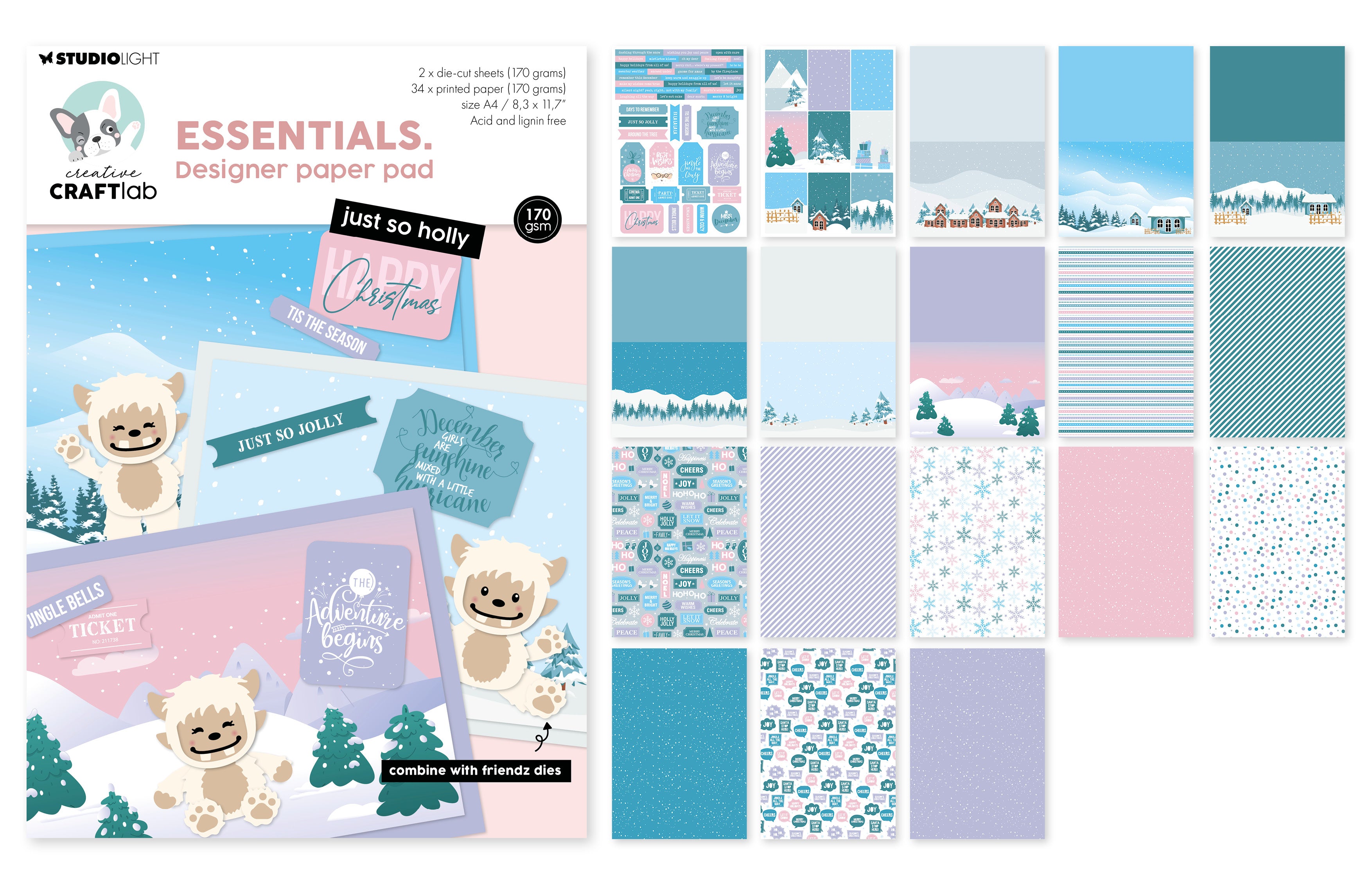 CCL Designer Paper Pad Just So Holly Essentials 36 Sheets